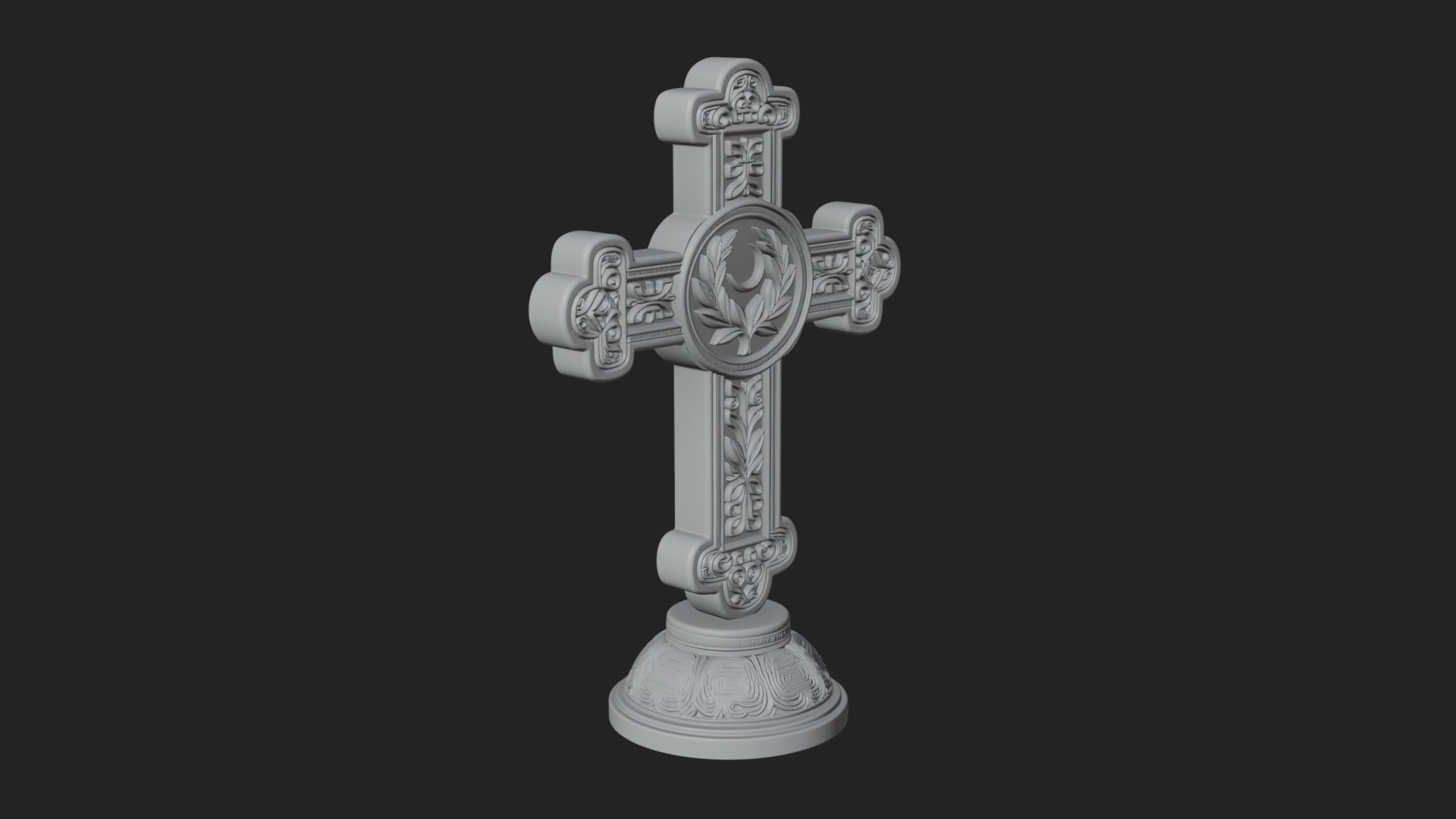 Carved Relief Wall Cross Design 41 3D Print Model 3D Model