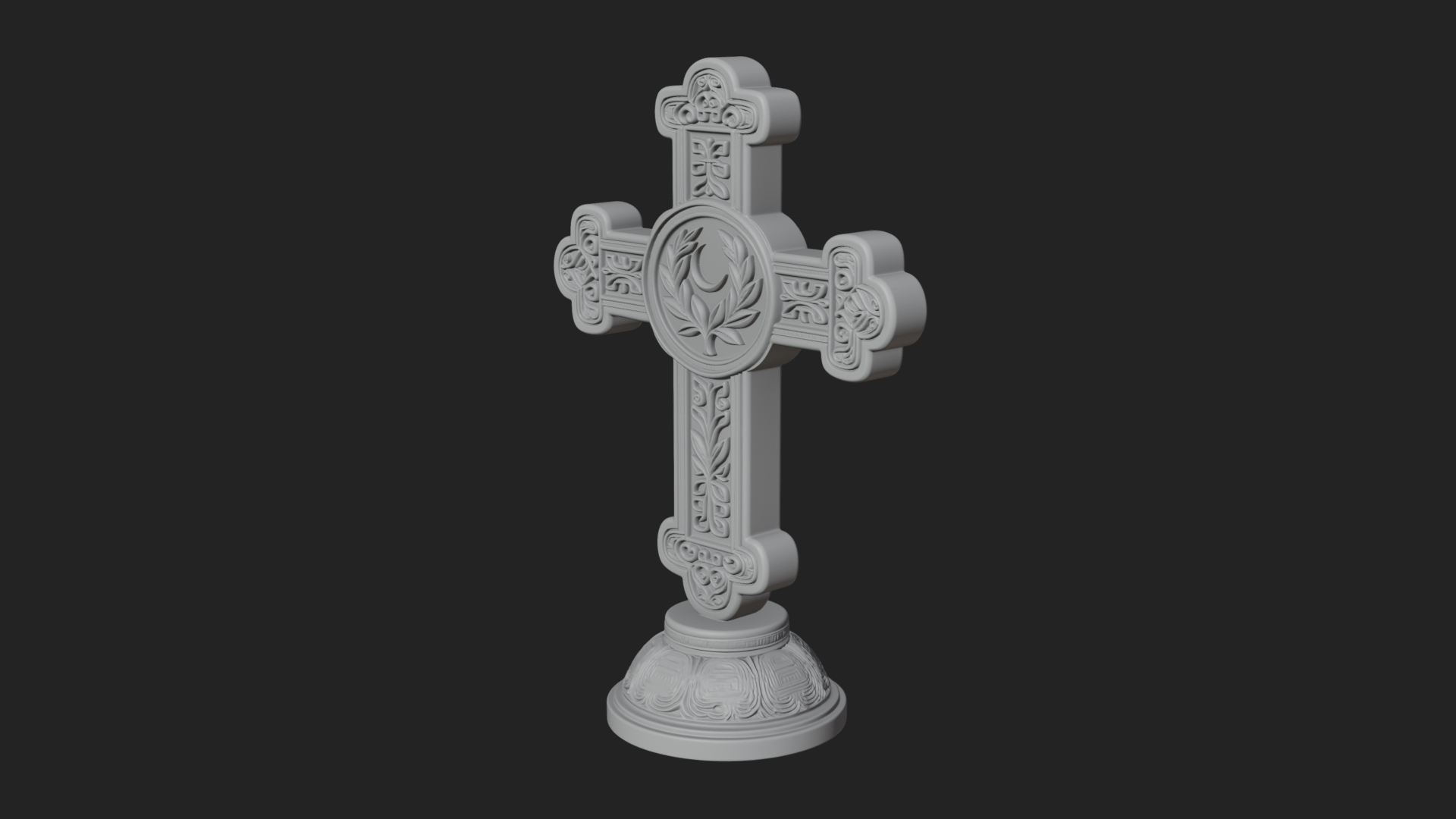 Carved Relief Wall Cross Design 41 3D Print Model 3D Model