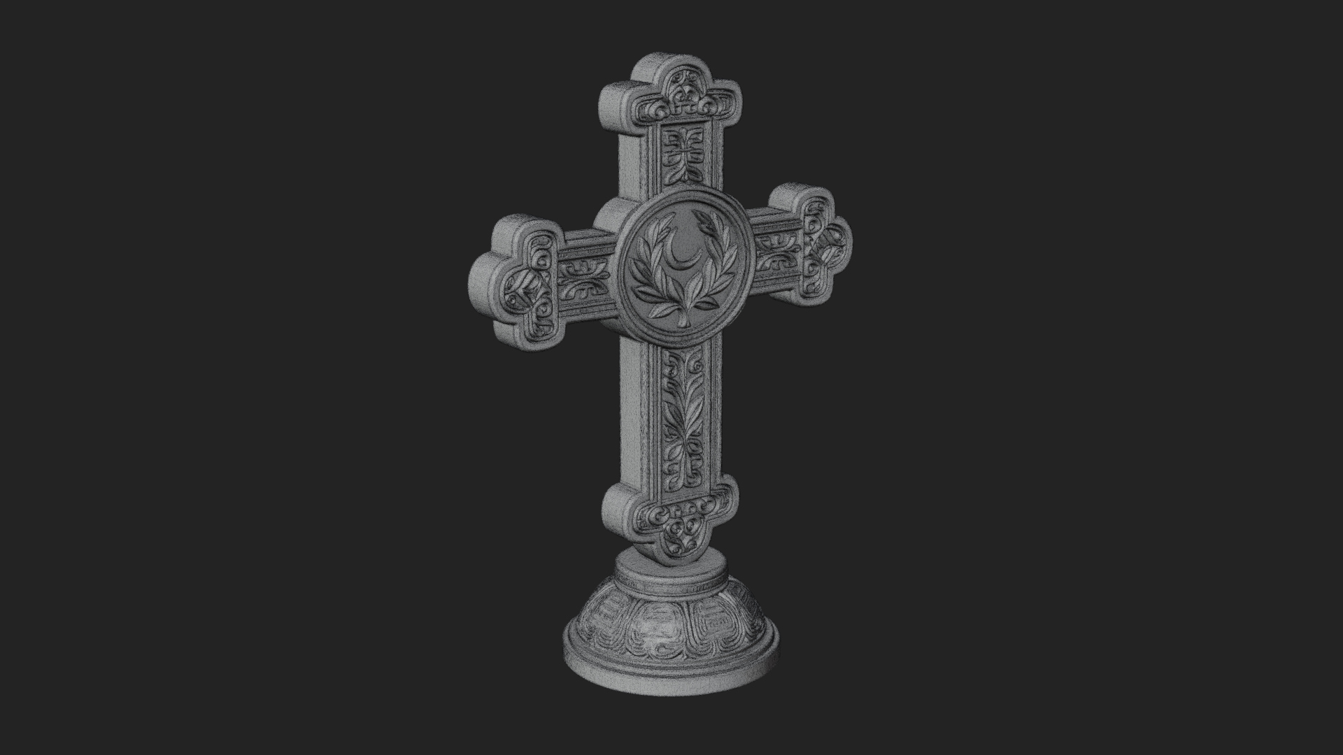 Carved Relief Wall Cross Design 41 3D Print Model 3D Model