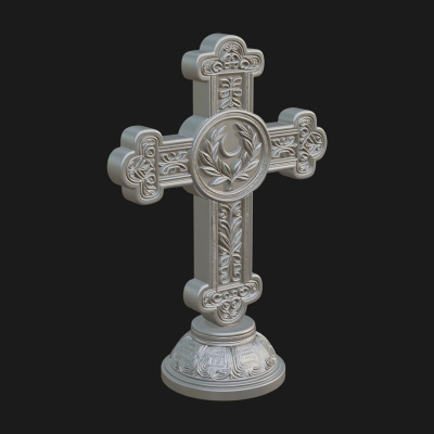Carved Relief Wall Cross Design 41 3D Print Model