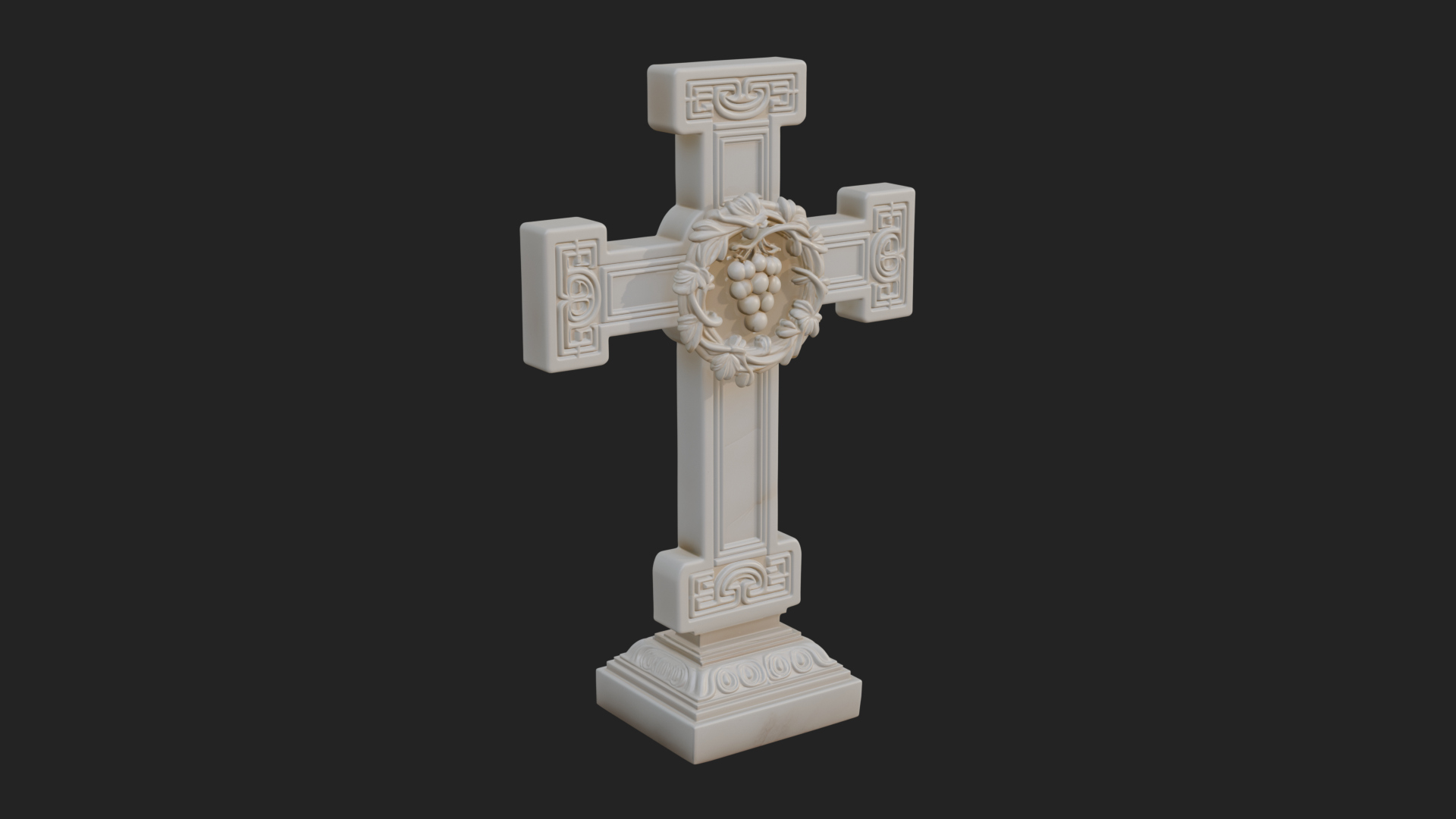 Carved Relief Wall Cross Design 410 3D Print Model 3D Model