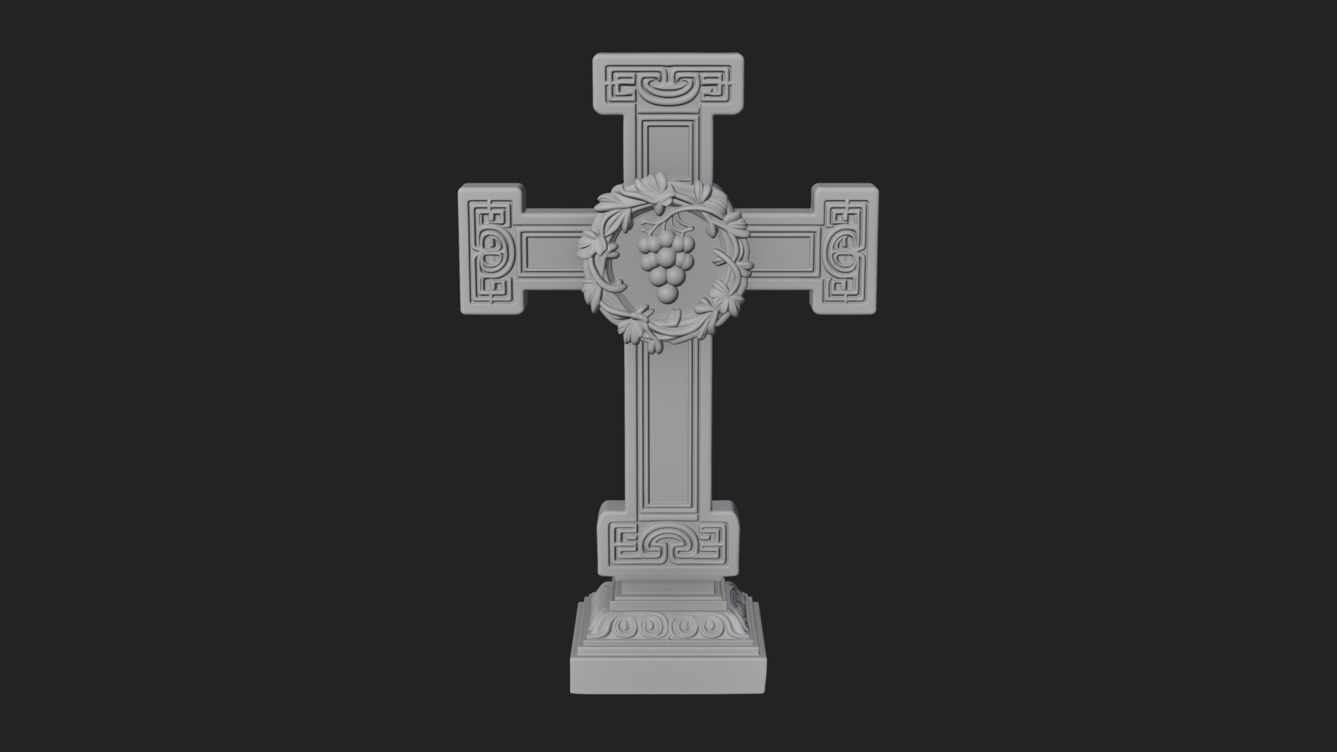 Carved Relief Wall Cross Design 410 3D Print Model 3D Model