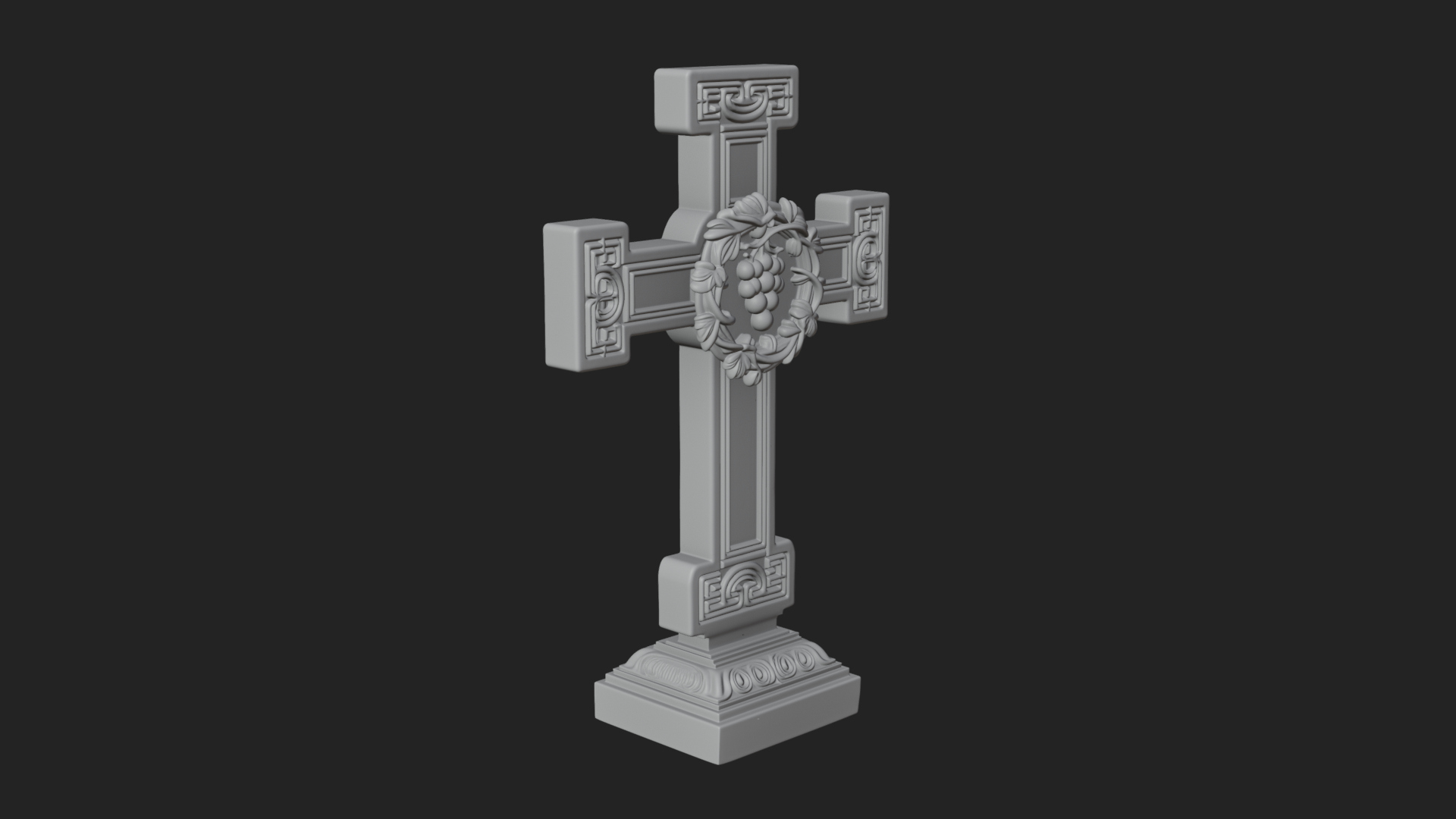 Carved Relief Wall Cross Design 410 3D Print Model 3D Model
