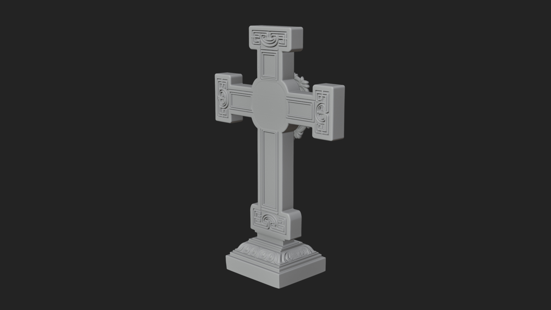 Carved Relief Wall Cross Design 410 3D Print Model 3D Model