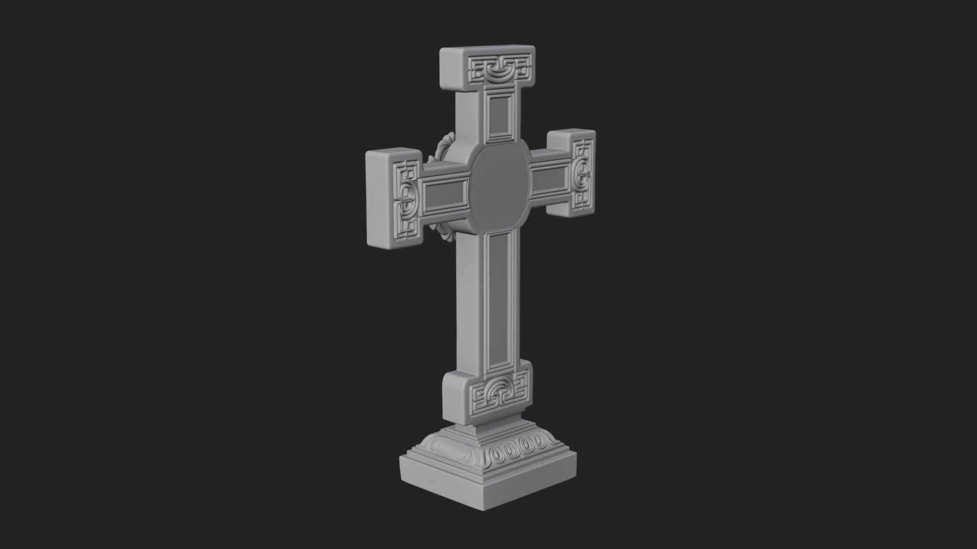 Carved Relief Wall Cross Design 410 3D Print Model 3D Model
