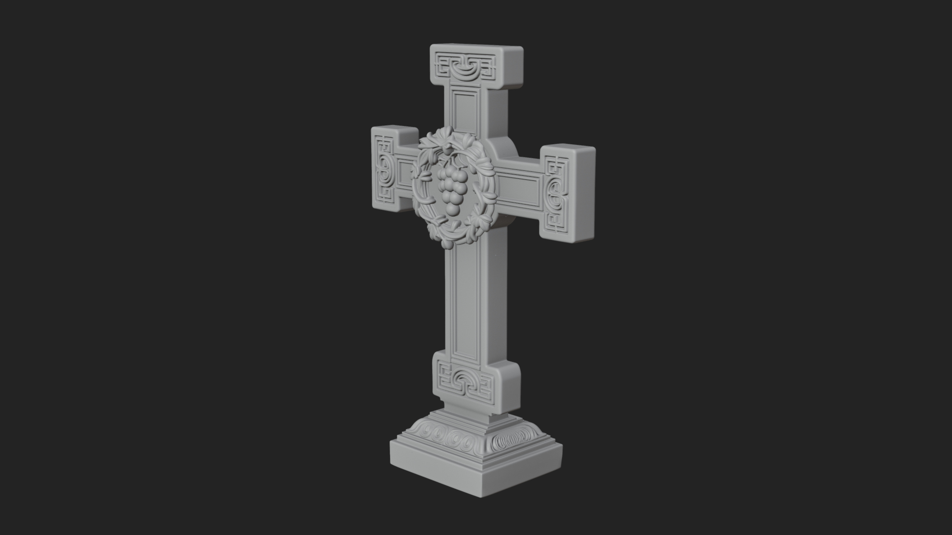 Carved Relief Wall Cross Design 410 3D Print Model 3D Model