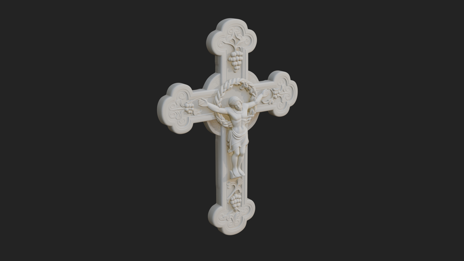 Carved Relief Wall Cross Design 411 3D Print Model 3D Model