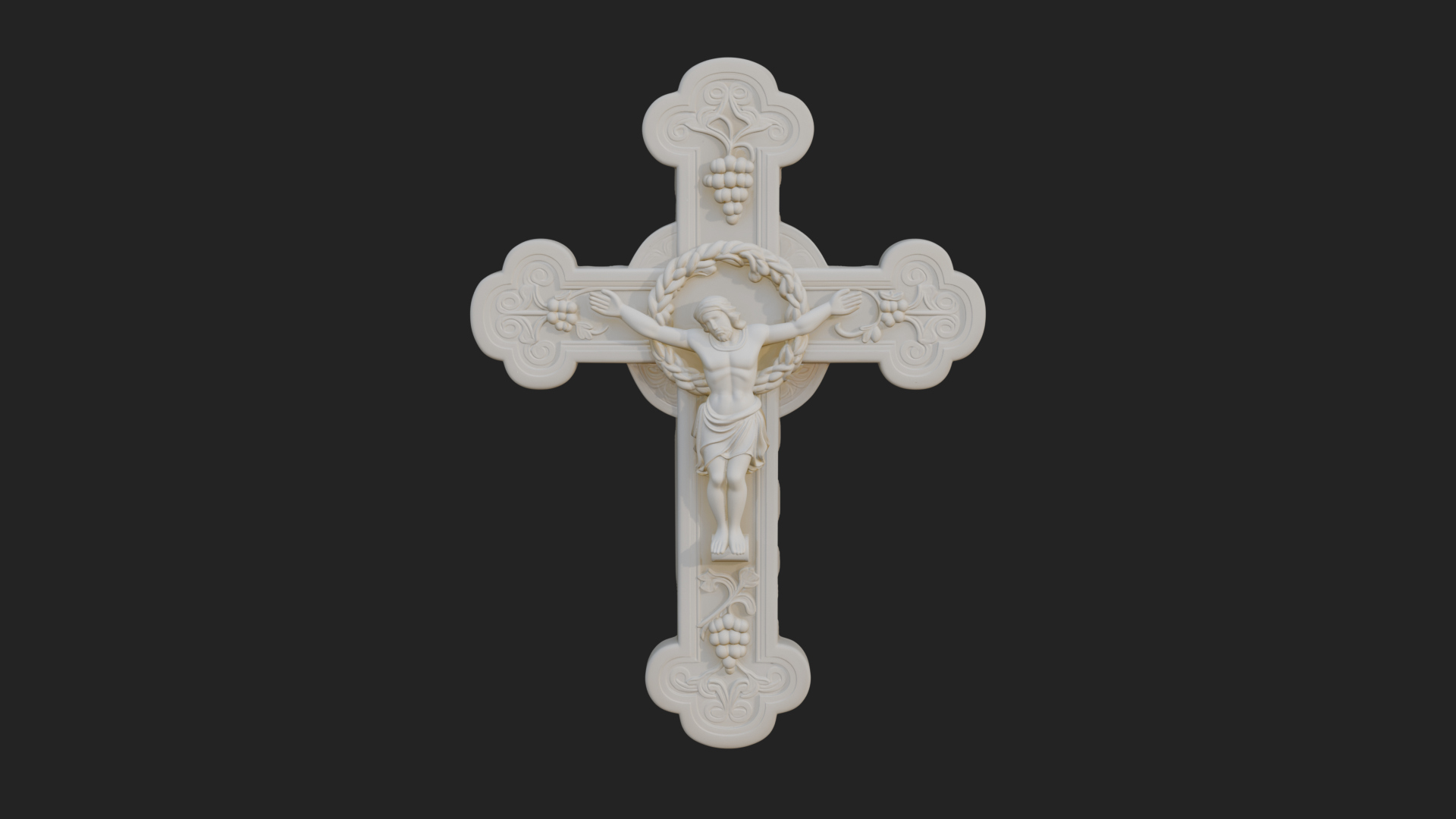 Carved Relief Wall Cross Design 411 3D Print Model 3D Model