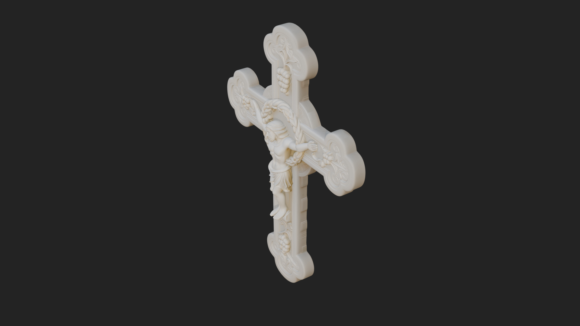 Carved Relief Wall Cross Design 411 3D Print Model 3D Model