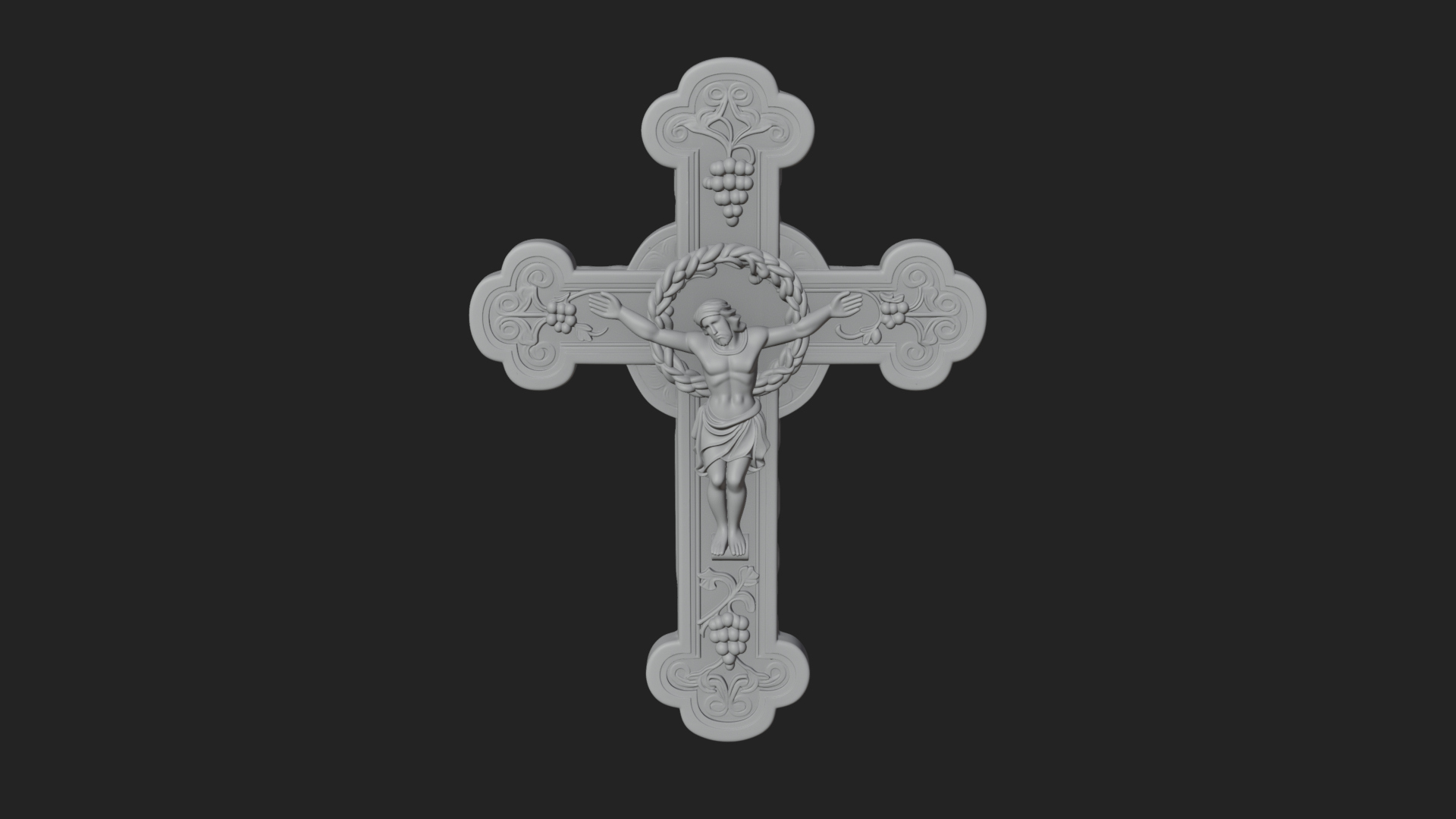 Carved Relief Wall Cross Design 411 3D Print Model 3D Model