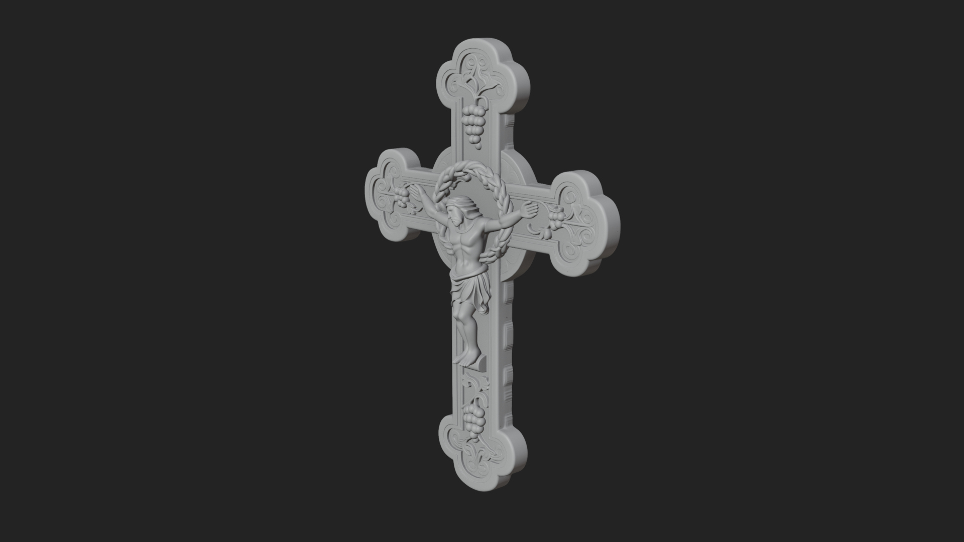 Carved Relief Wall Cross Design 411 3D Print Model 3D Model