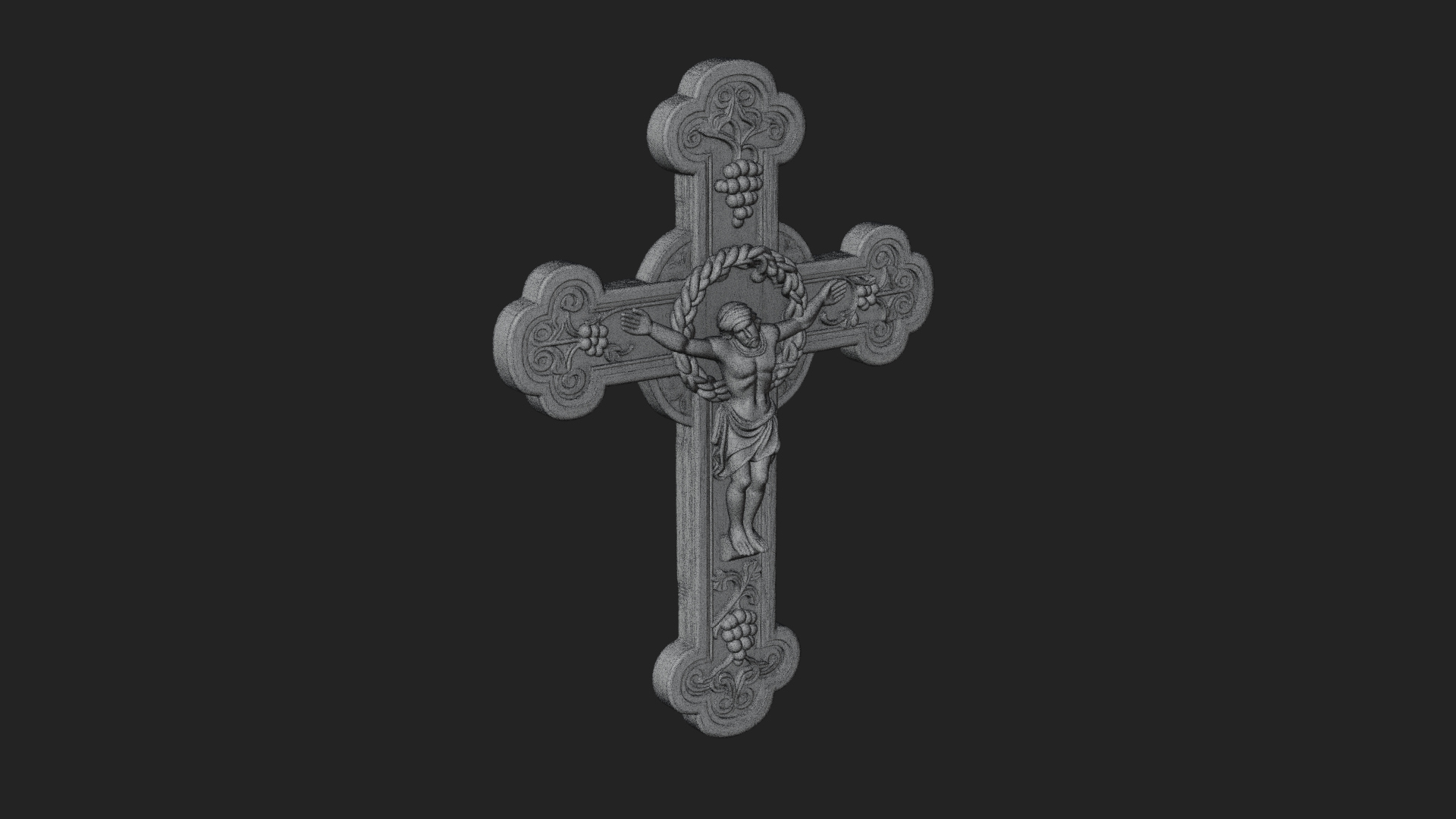 Carved Relief Wall Cross Design 411 3D Print Model 3D Model