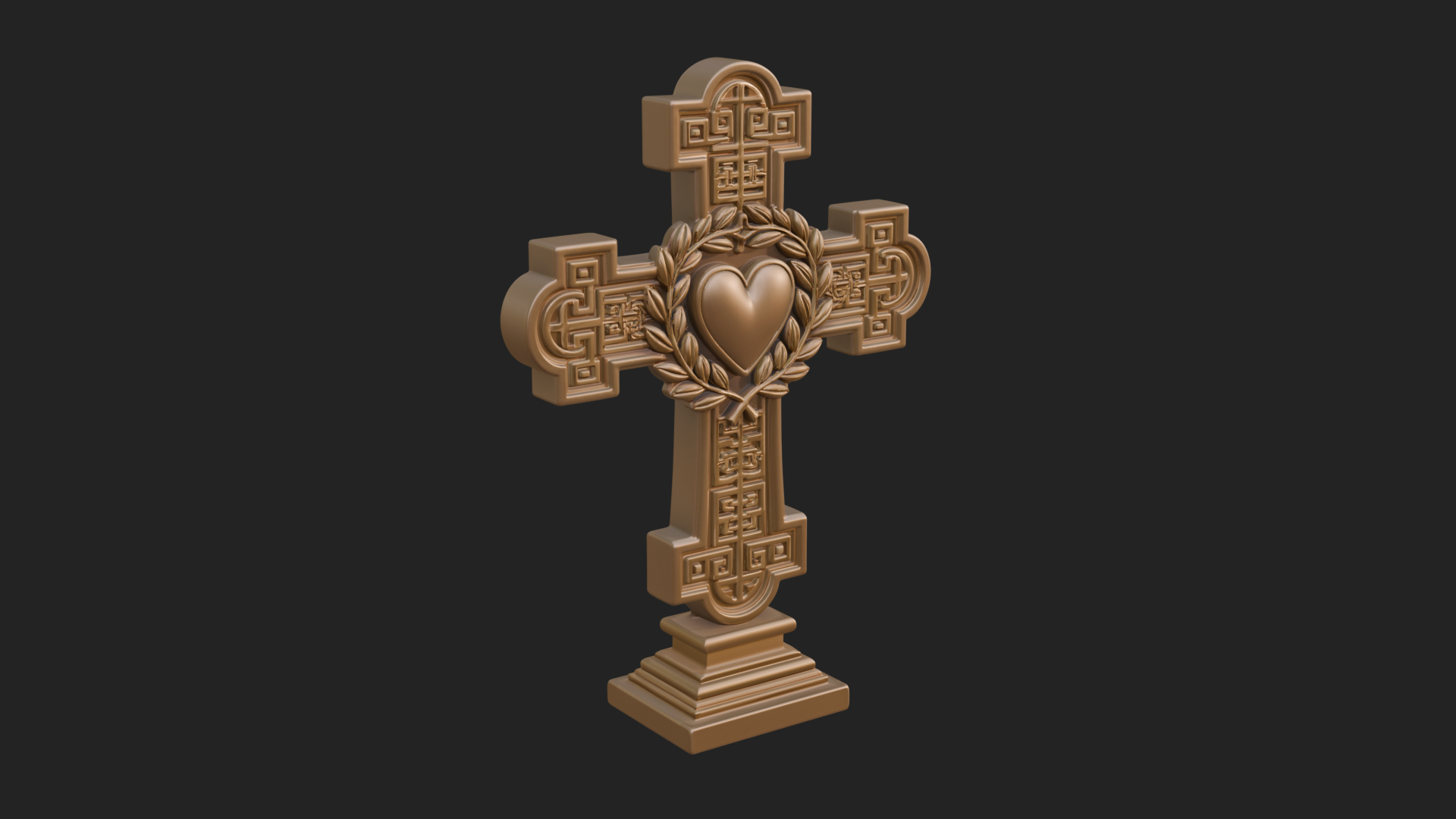 Carved Relief Wall Cross Design 412 3D Print Model 3D Model
