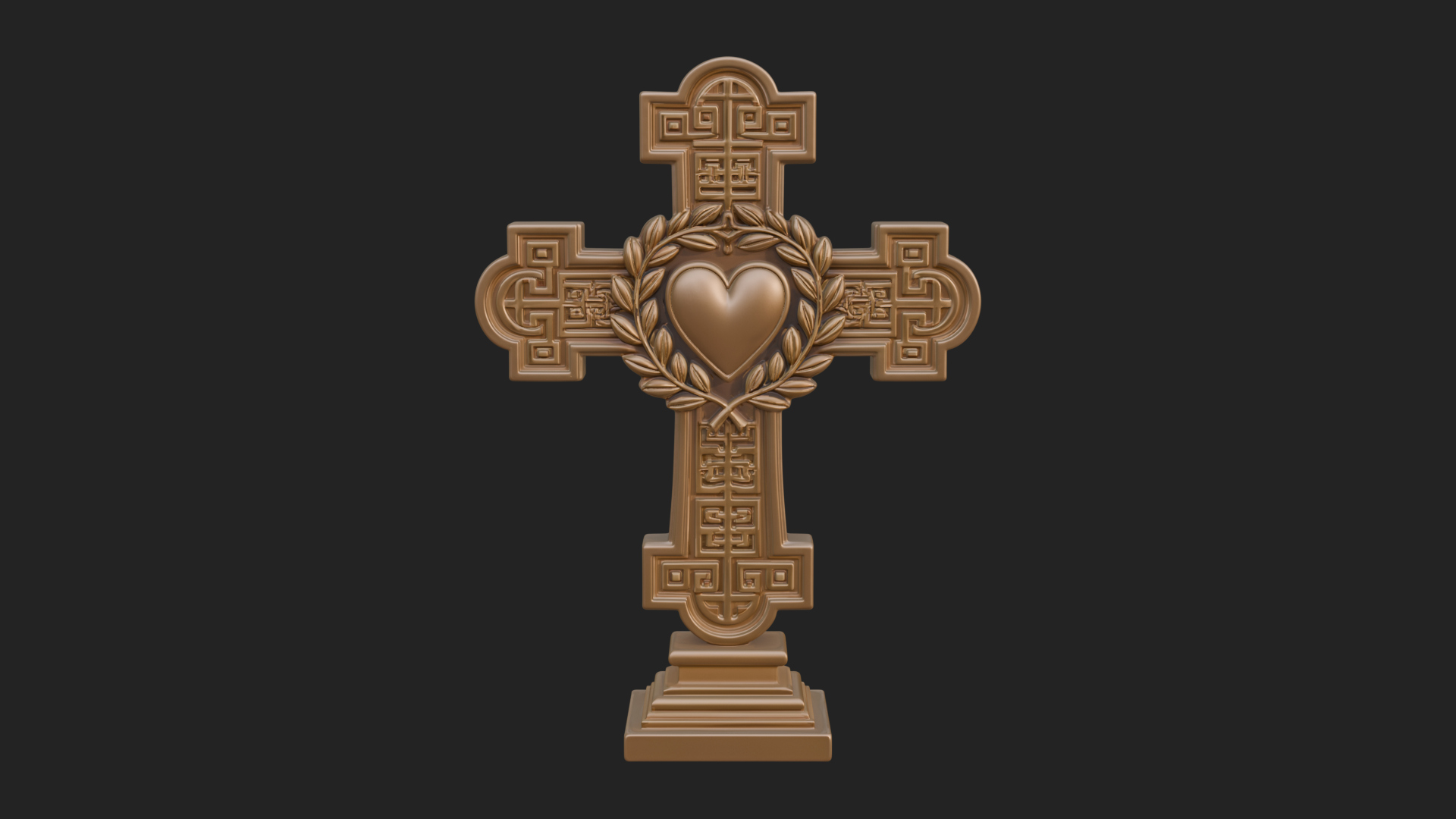 Carved Relief Wall Cross Design 412 3D Print Model 3D Model