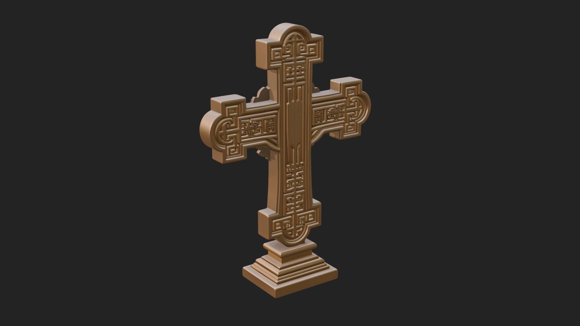 Carved Relief Wall Cross Design 412 3D Print Model 3D Model