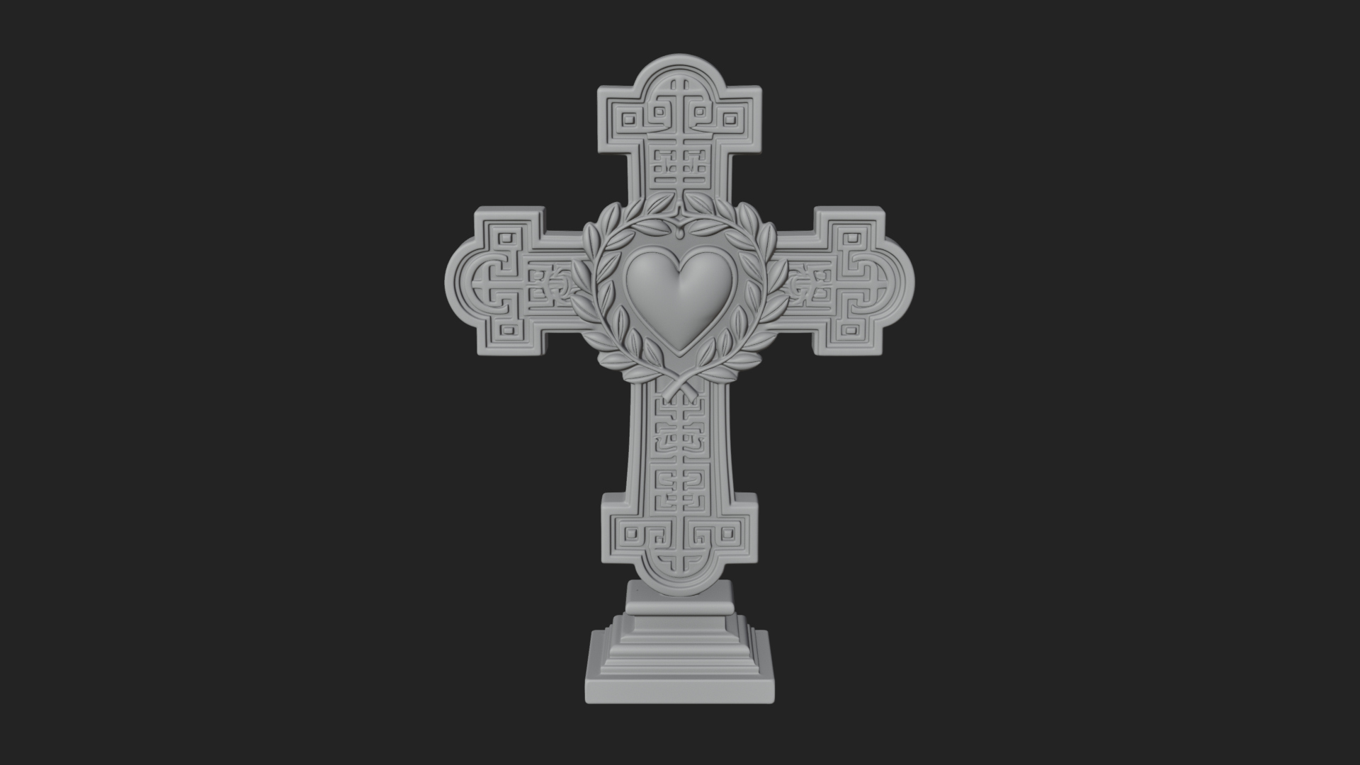 Carved Relief Wall Cross Design 412 3D Print Model 3D Model