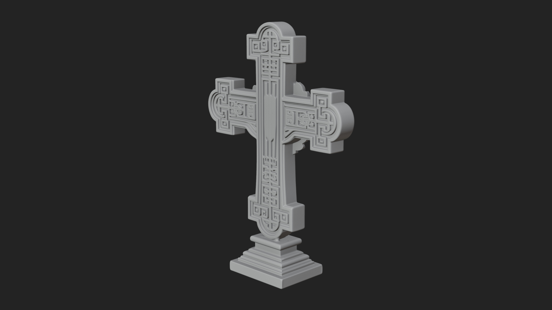 Carved Relief Wall Cross Design 412 3D Print Model 3D Model