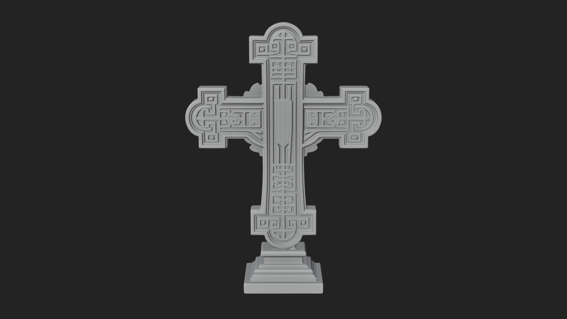 Carved Relief Wall Cross Design 412 3D Print Model 3D Model