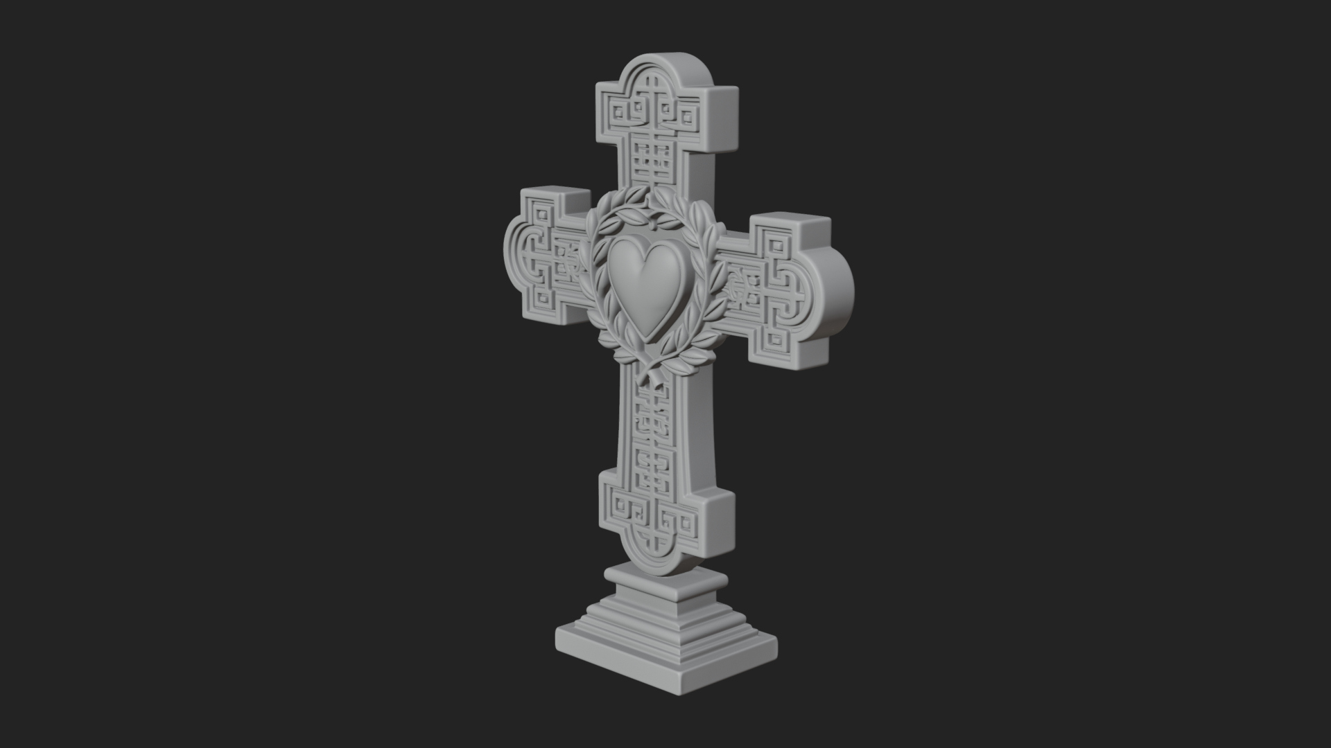 Carved Relief Wall Cross Design 412 3D Print Model 3D Model
