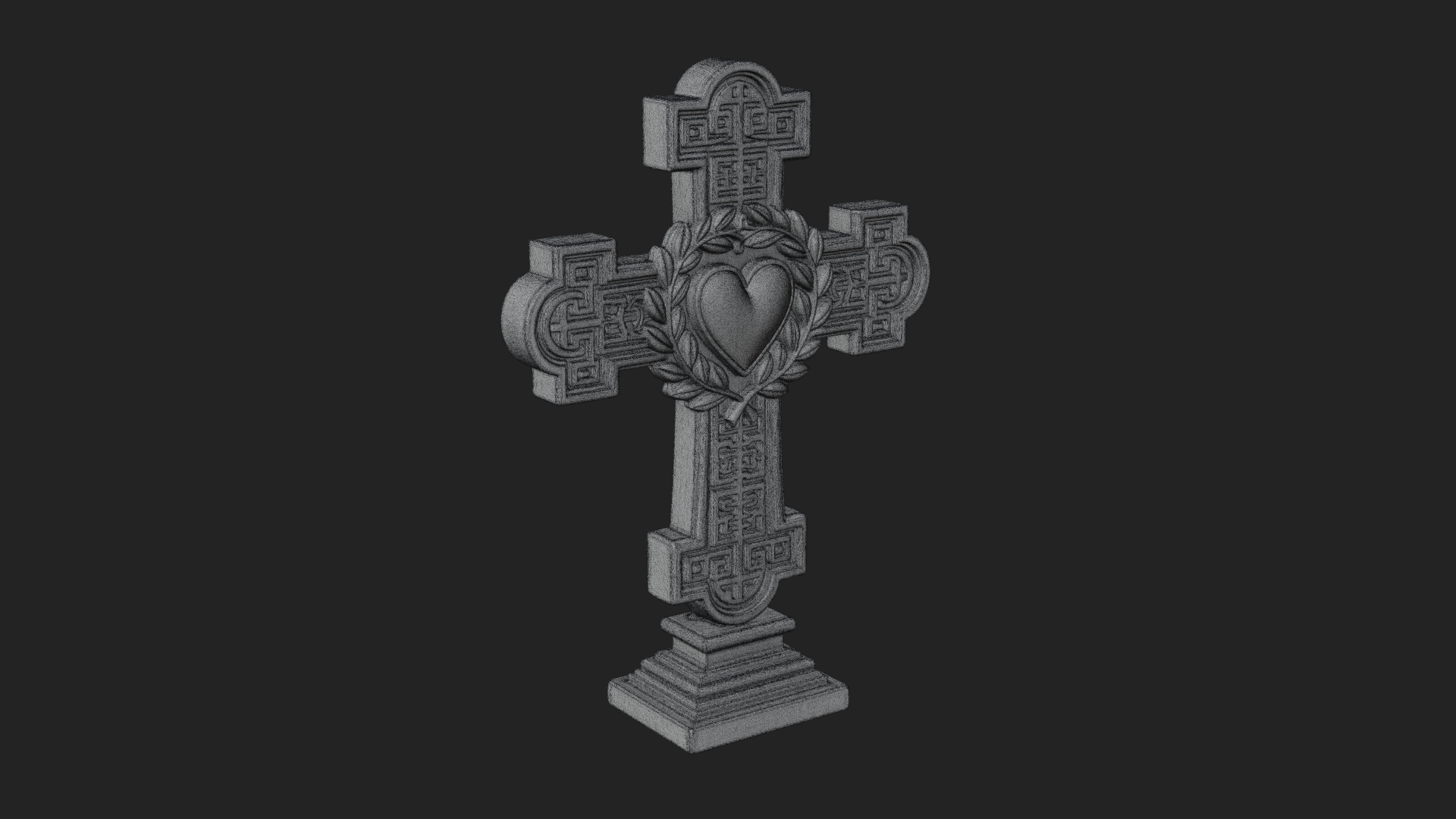 Carved Relief Wall Cross Design 412 3D Print Model 3D Model