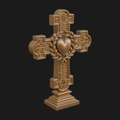 Carved Relief Wall Cross Design 412 3D Print Model