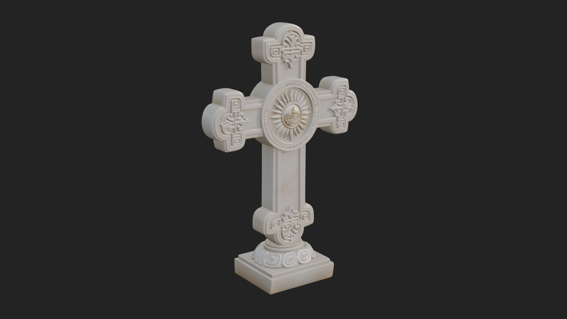 Carved Relief Wall Cross Design 413 3D Print Model 3D Model