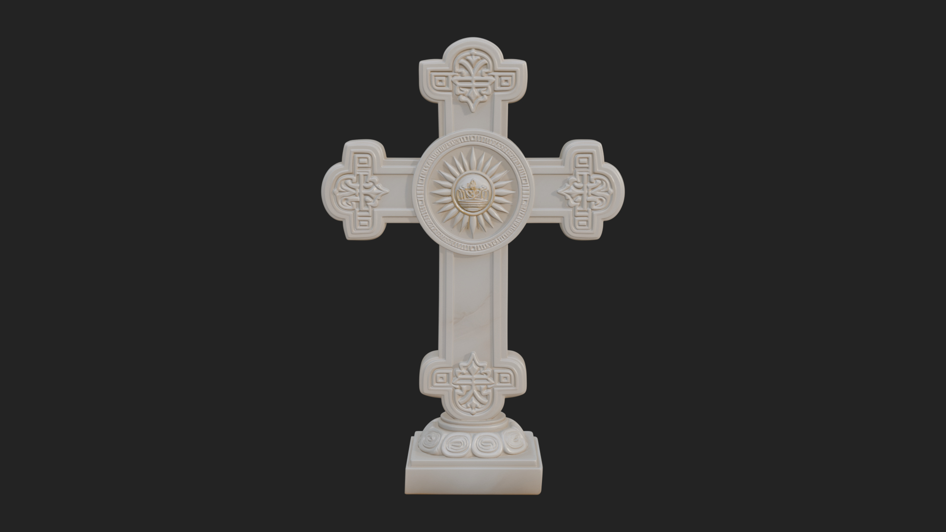 Carved Relief Wall Cross Design 413 3D Print Model 3D Model