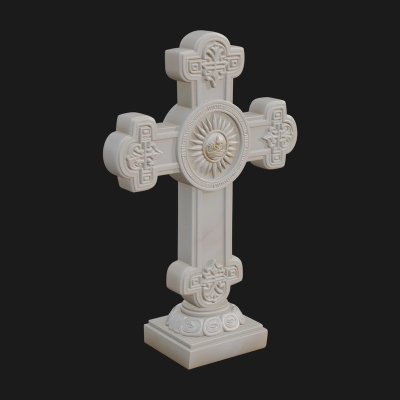 Carved Relief Wall Cross Design 413 3D Print Model