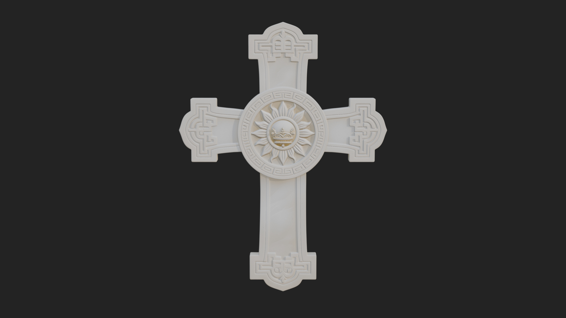 Carved Relief Wall Cross Design 414 3D Print Model 3D Model