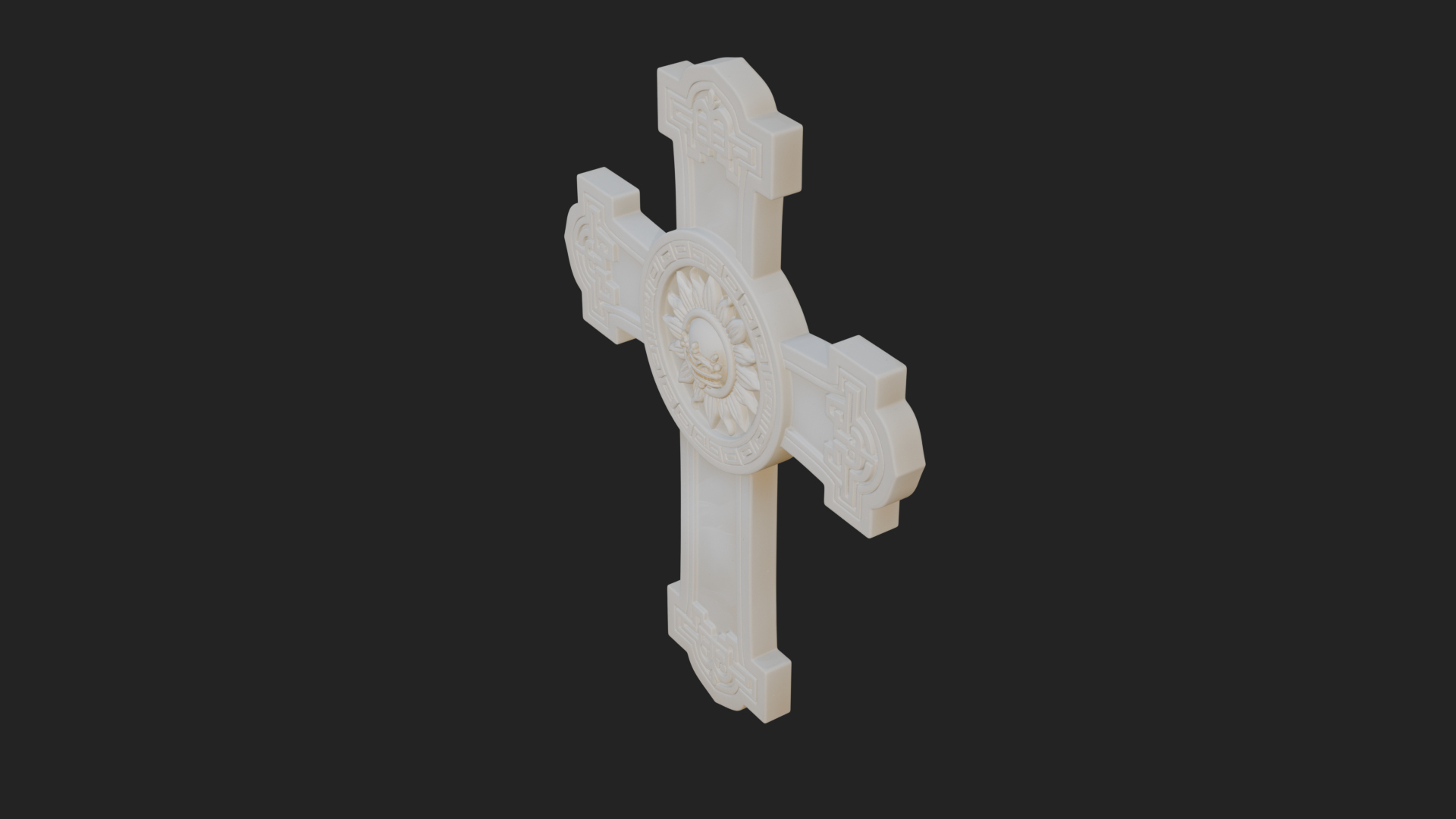 Carved Relief Wall Cross Design 414 3D Print Model 3D Model