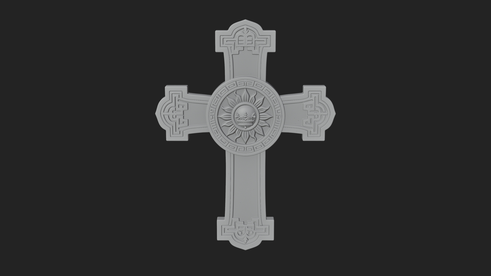 Carved Relief Wall Cross Design 414 3D Print Model 3D Model