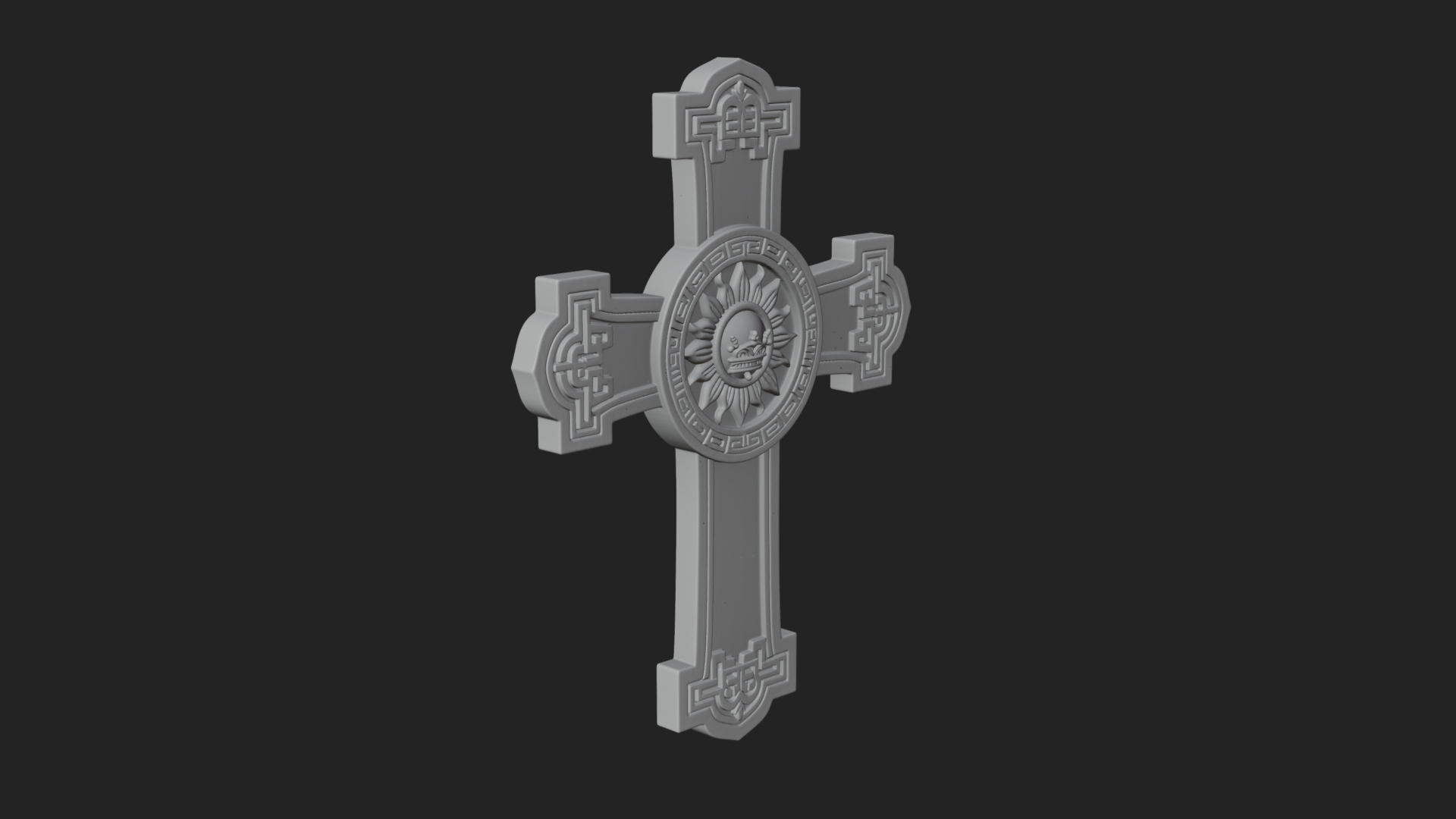 Carved Relief Wall Cross Design 414 3D Print Model 3D Model