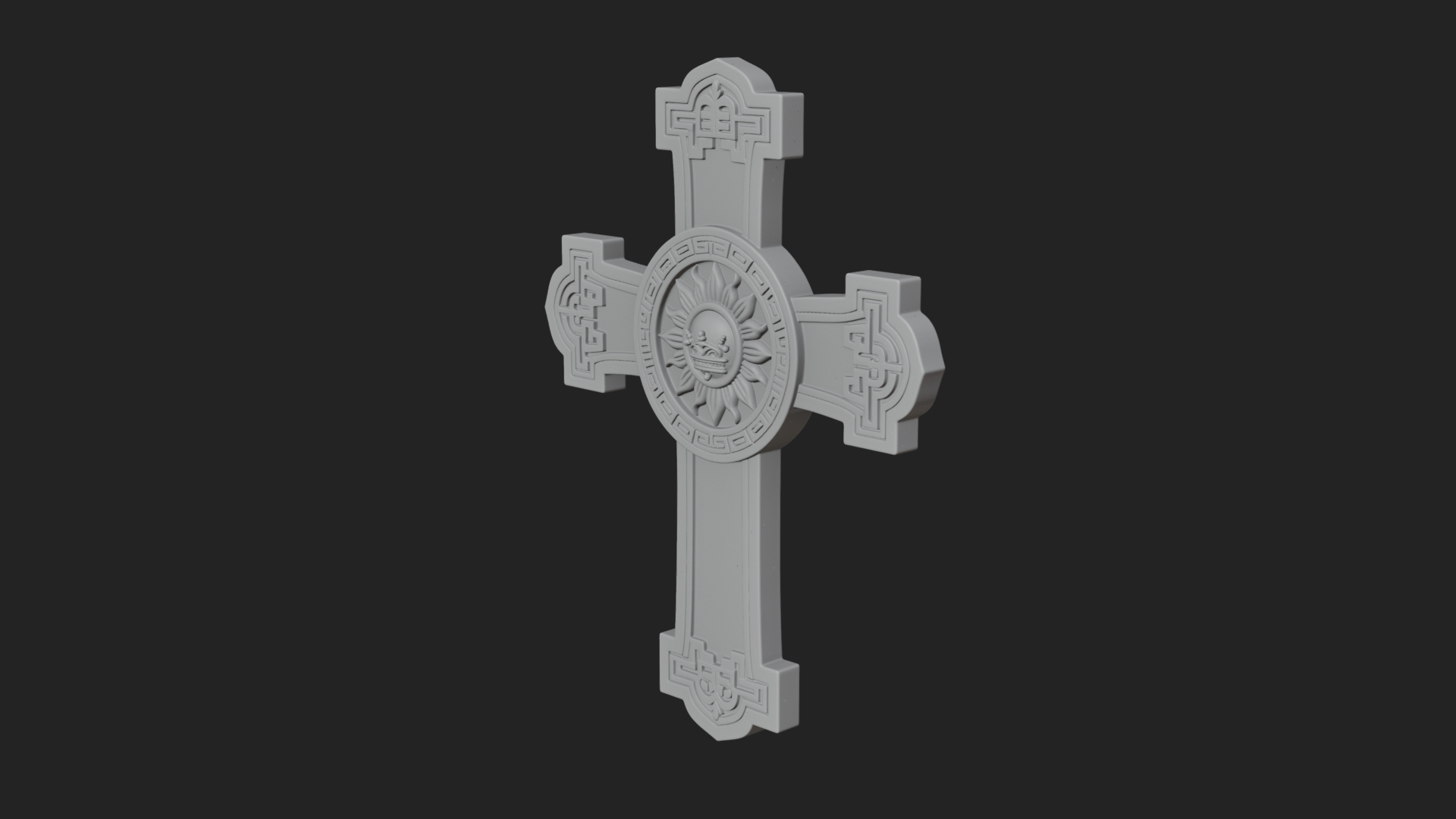 Carved Relief Wall Cross Design 414 3D Print Model 3D Model