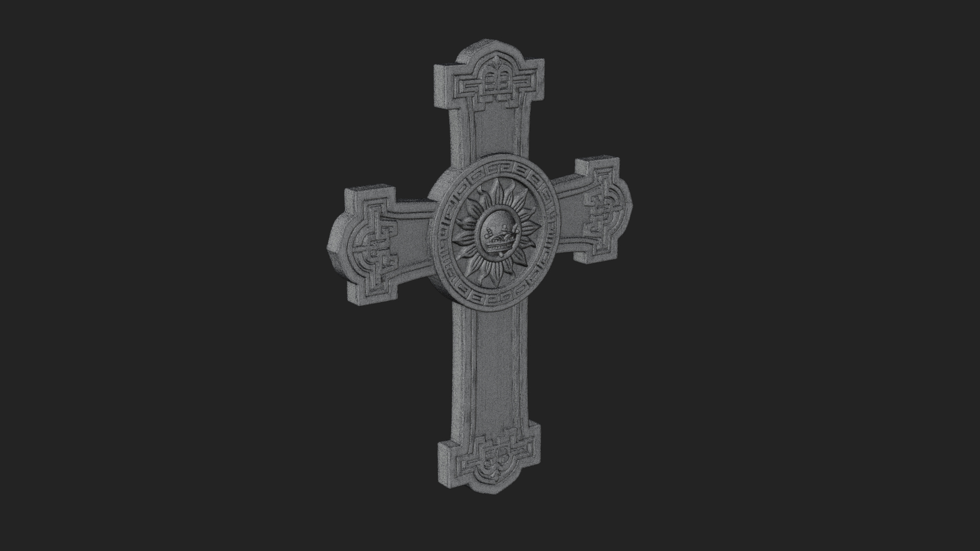 Carved Relief Wall Cross Design 414 3D Print Model 3D Model