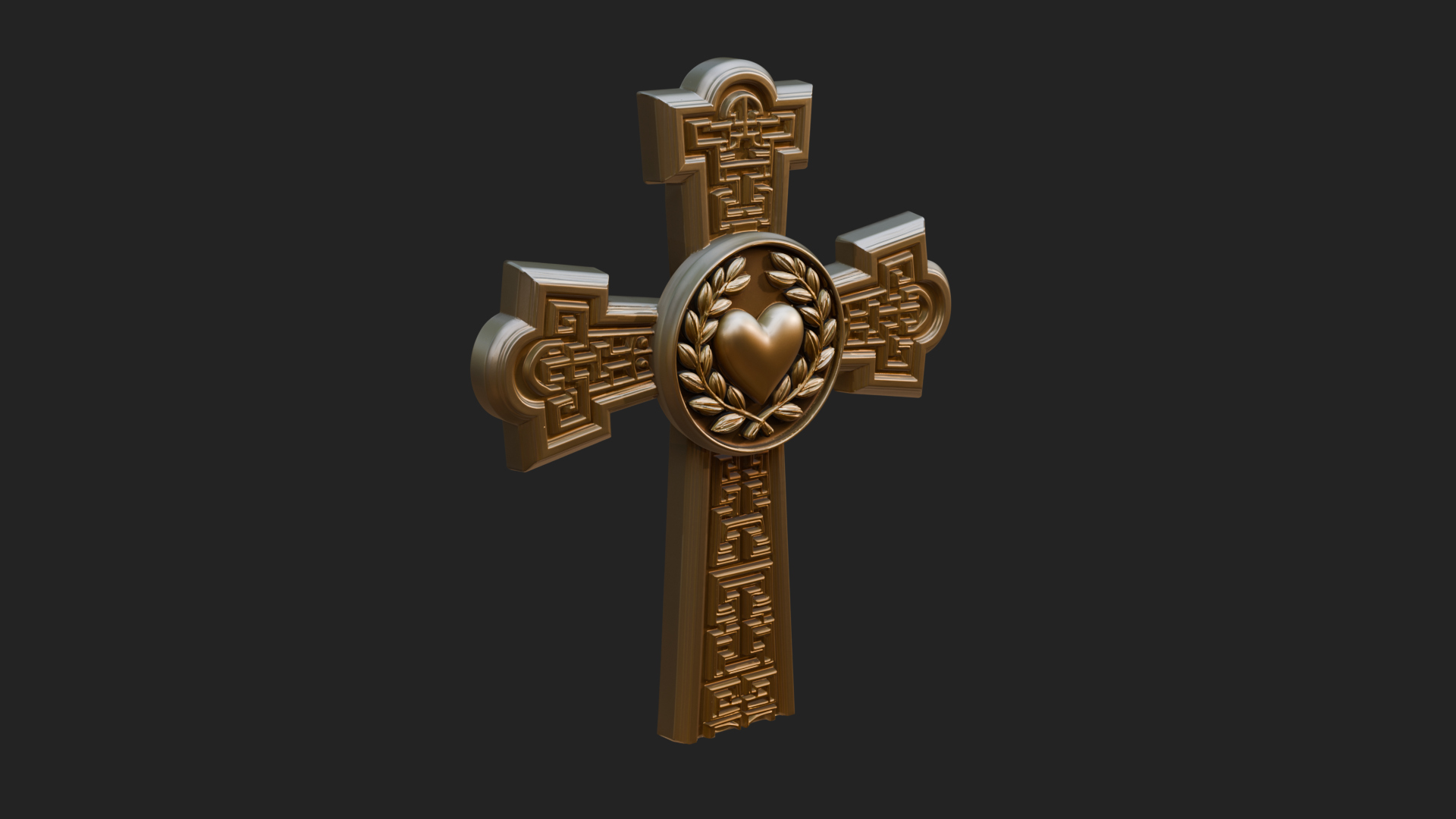 Carved Relief Wall Cross Design 415 3D Print Model 3D Model