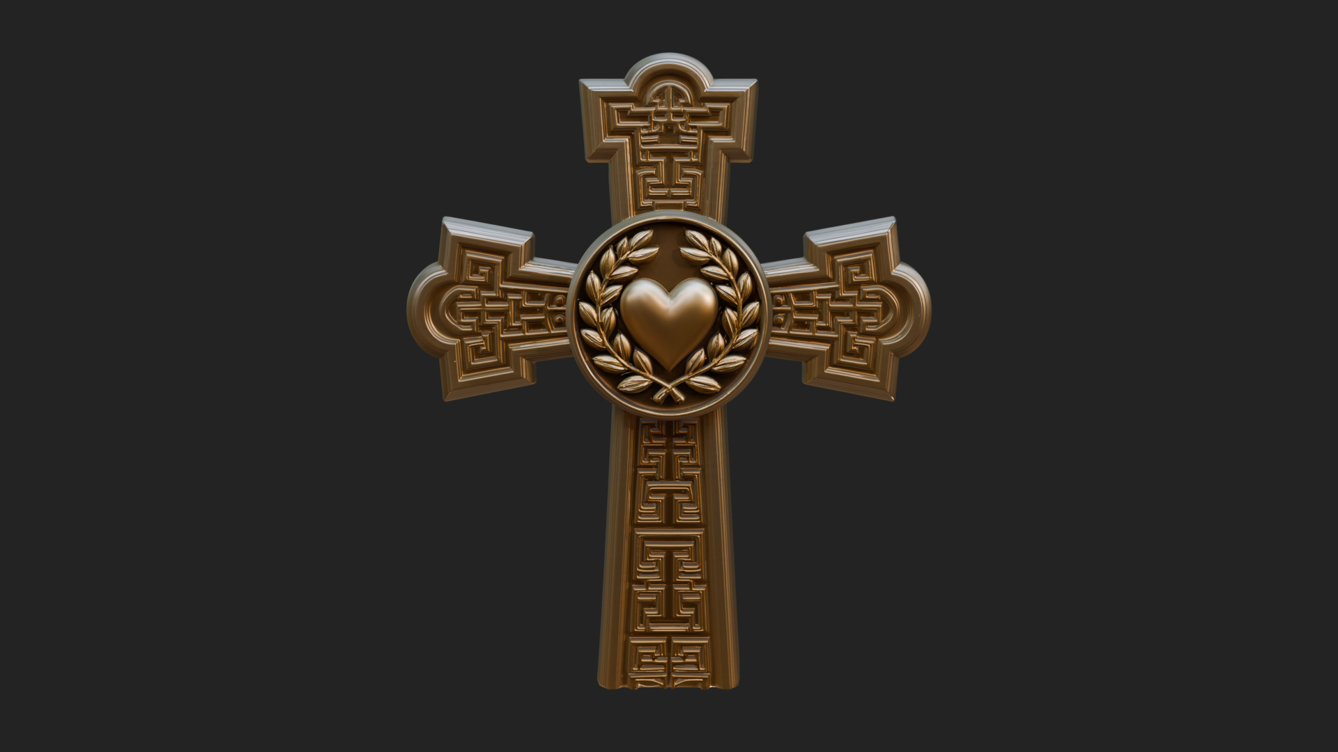 Carved Relief Wall Cross Design 415 3D Print Model 3D Model