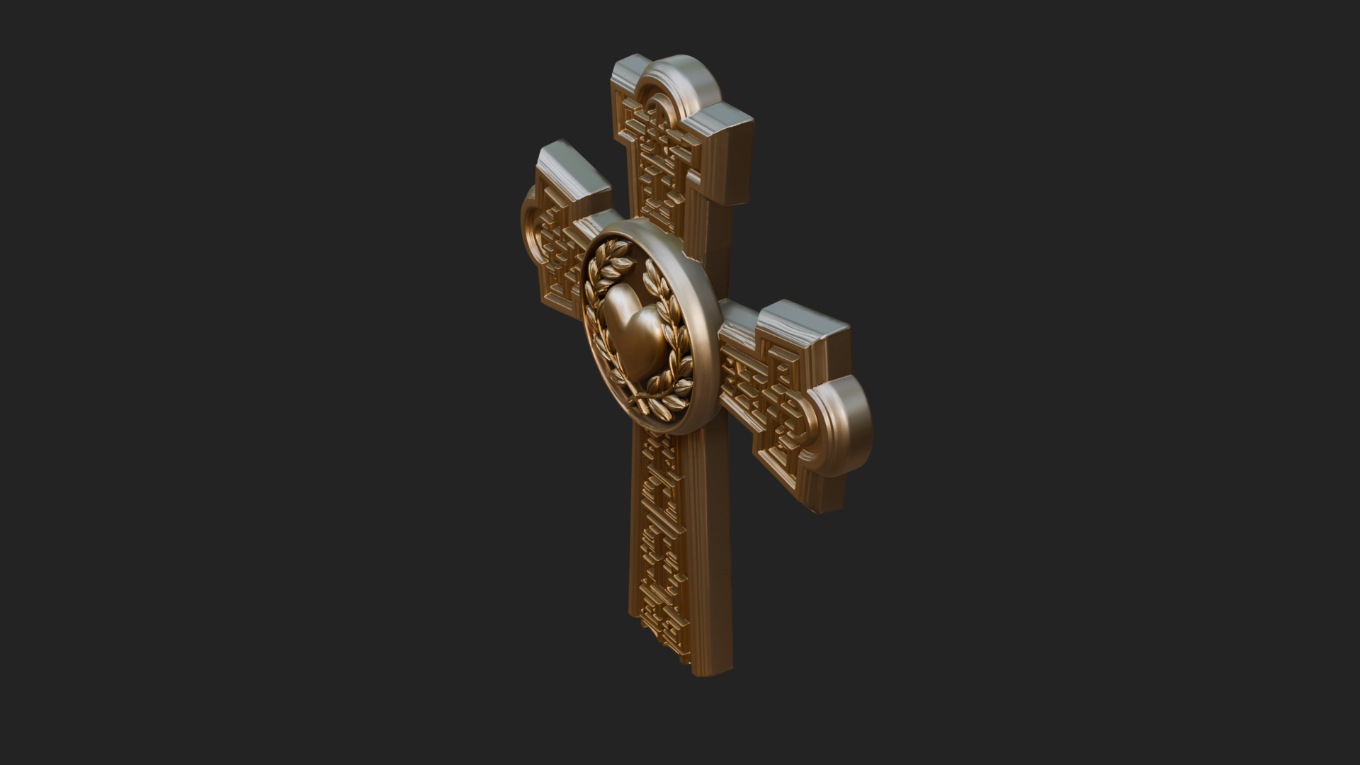 Carved Relief Wall Cross Design 415 3D Print Model 3D Model
