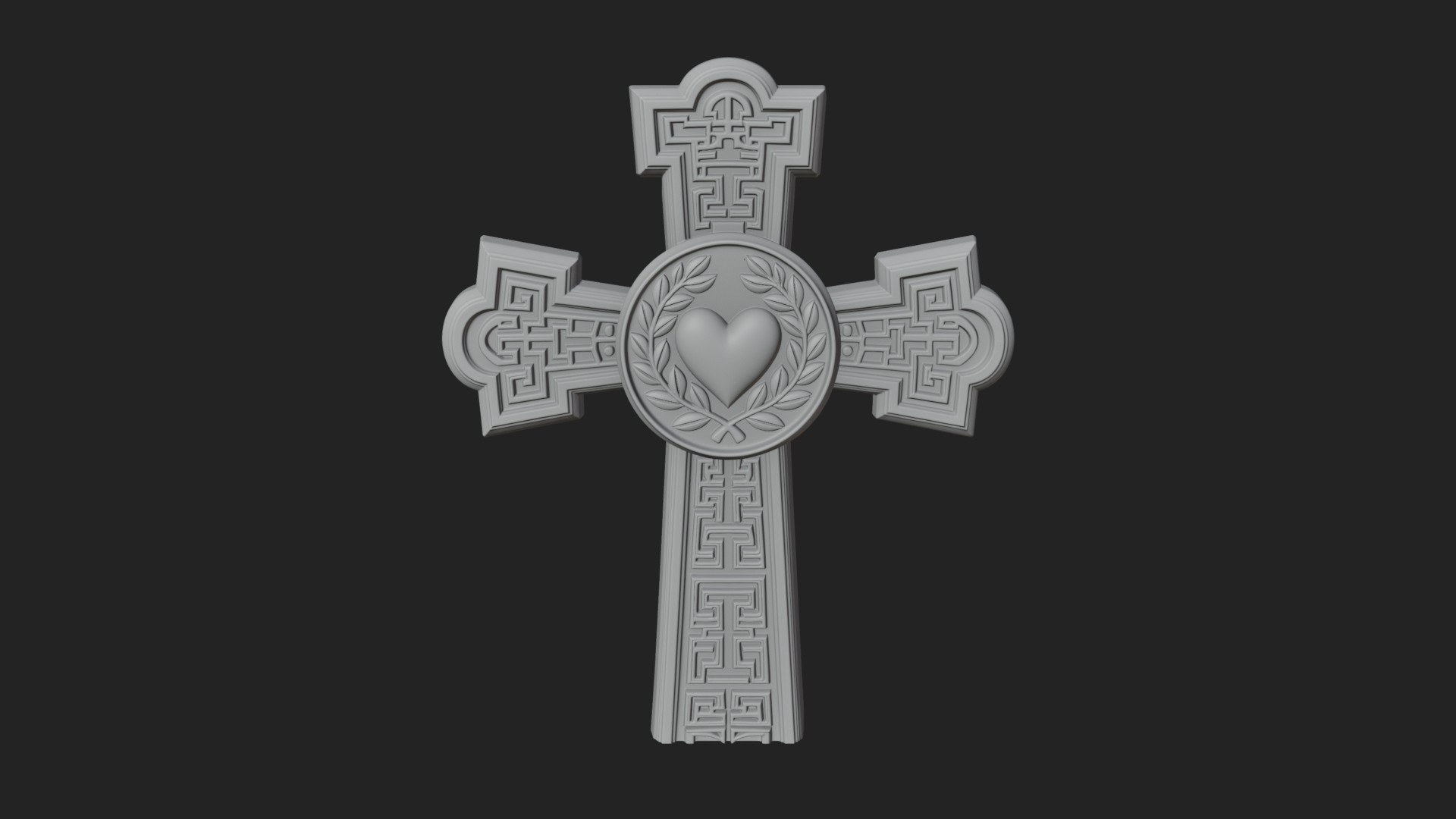 Carved Relief Wall Cross Design 415 3D Print Model 3D Model