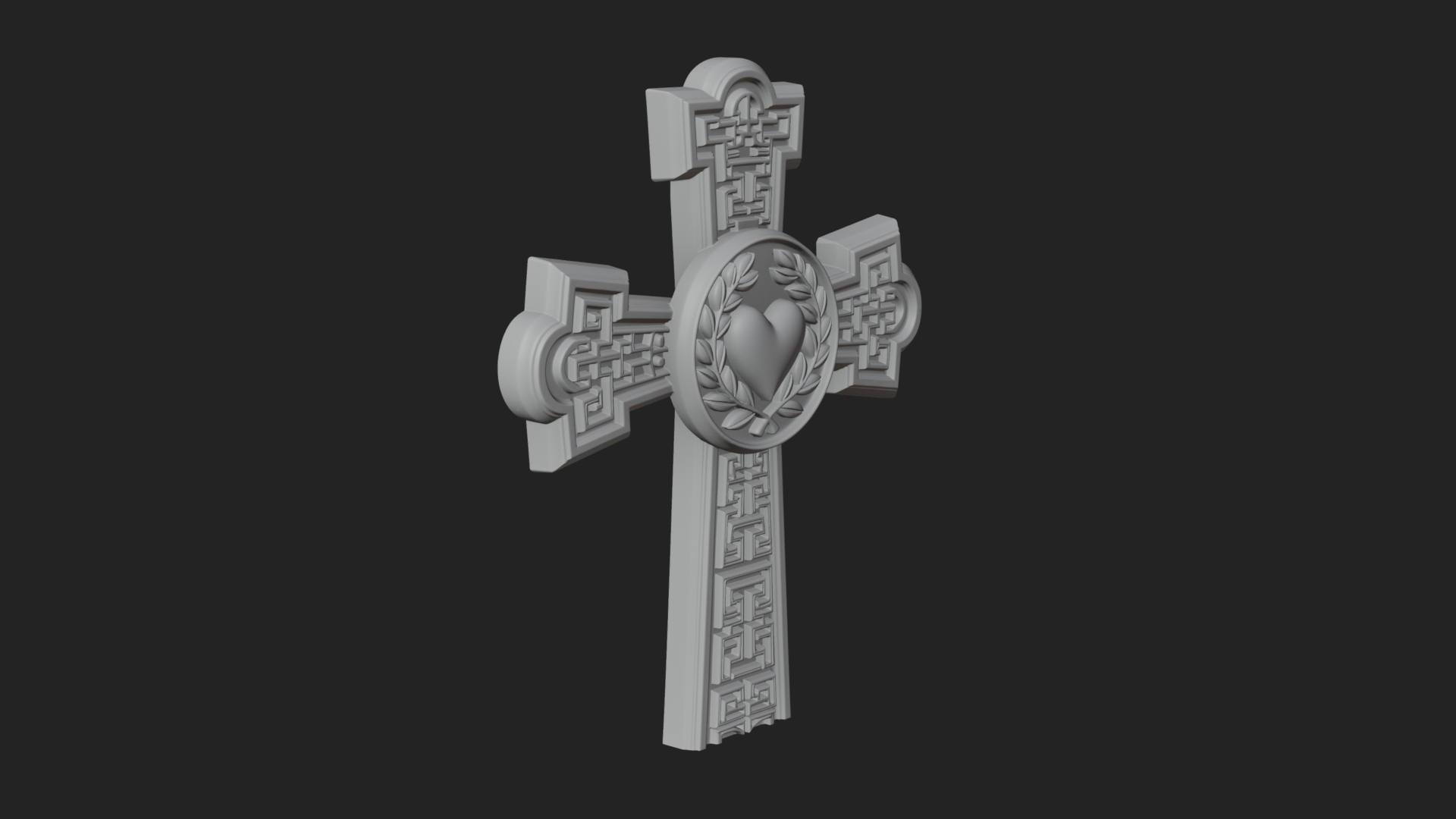 Carved Relief Wall Cross Design 415 3D Print Model 3D Model