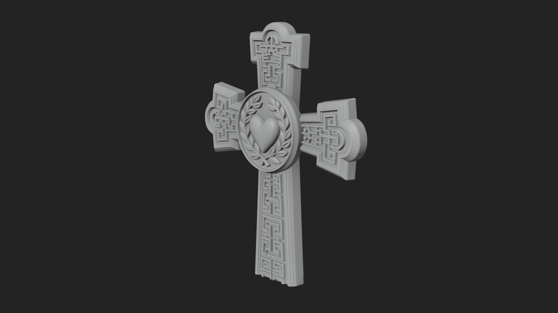 Carved Relief Wall Cross Design 415 3D Print Model 3D Model