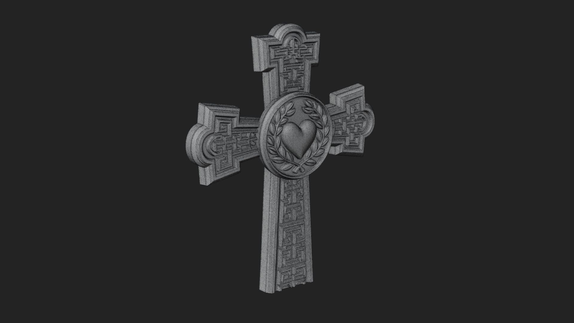 Carved Relief Wall Cross Design 415 3D Print Model 3D Model