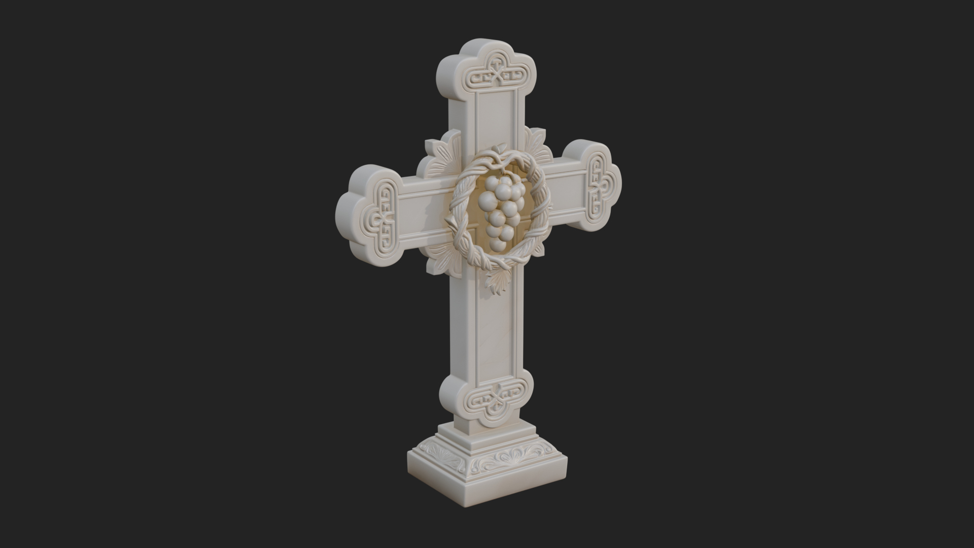 Carved Relief Wall Cross Design 416 3D Print Model 3D Model