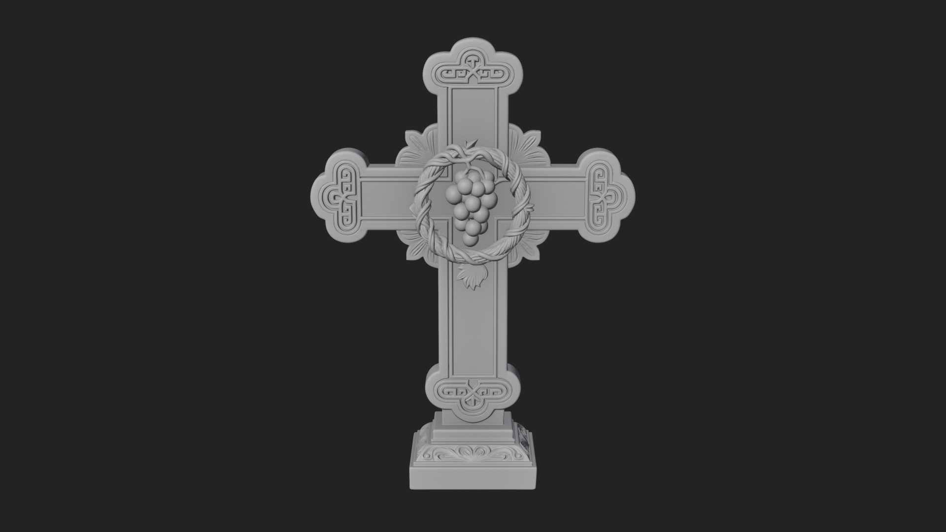 Carved Relief Wall Cross Design 416 3D Print Model 3D Model