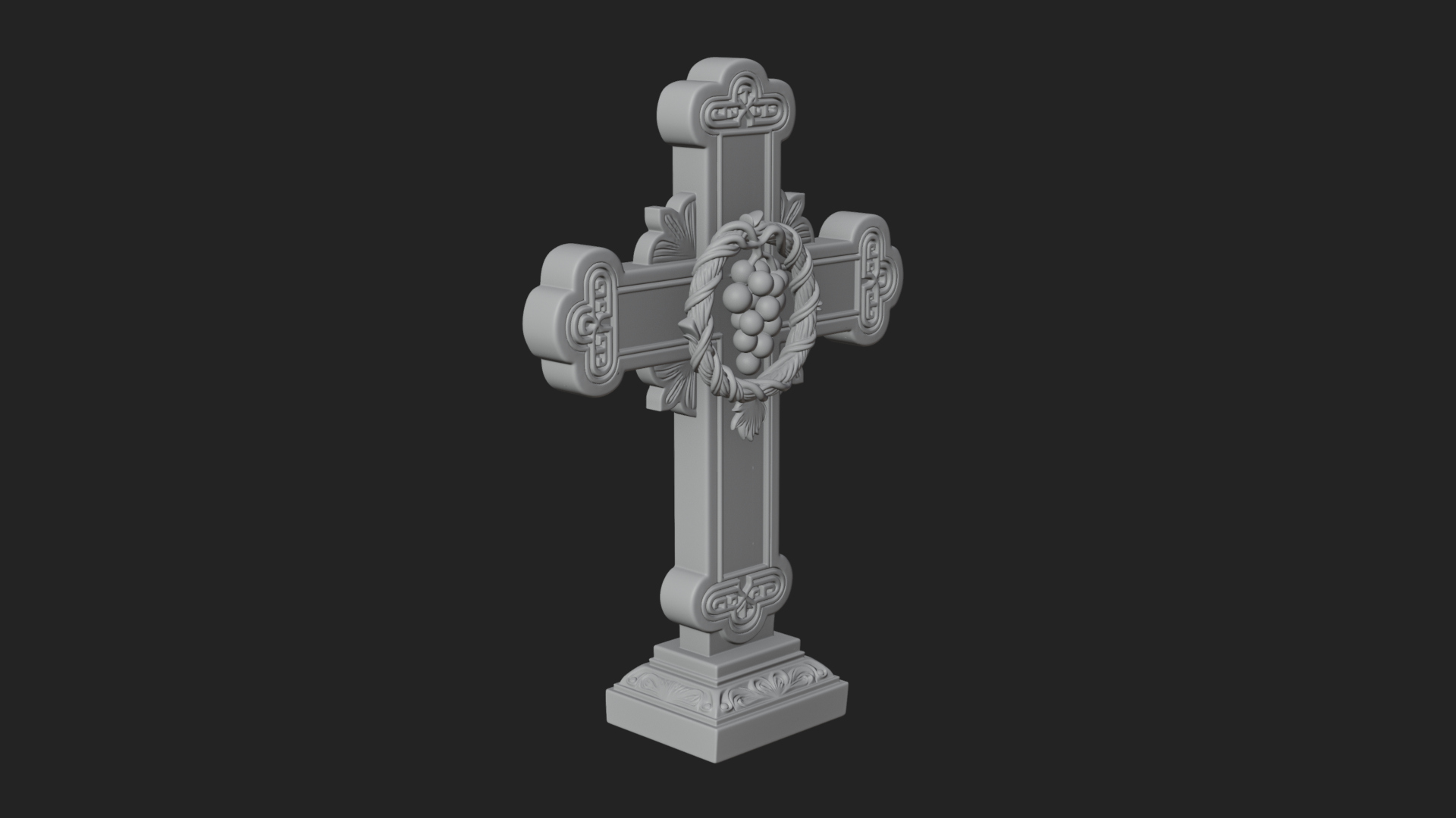 Carved Relief Wall Cross Design 416 3D Print Model 3D Model
