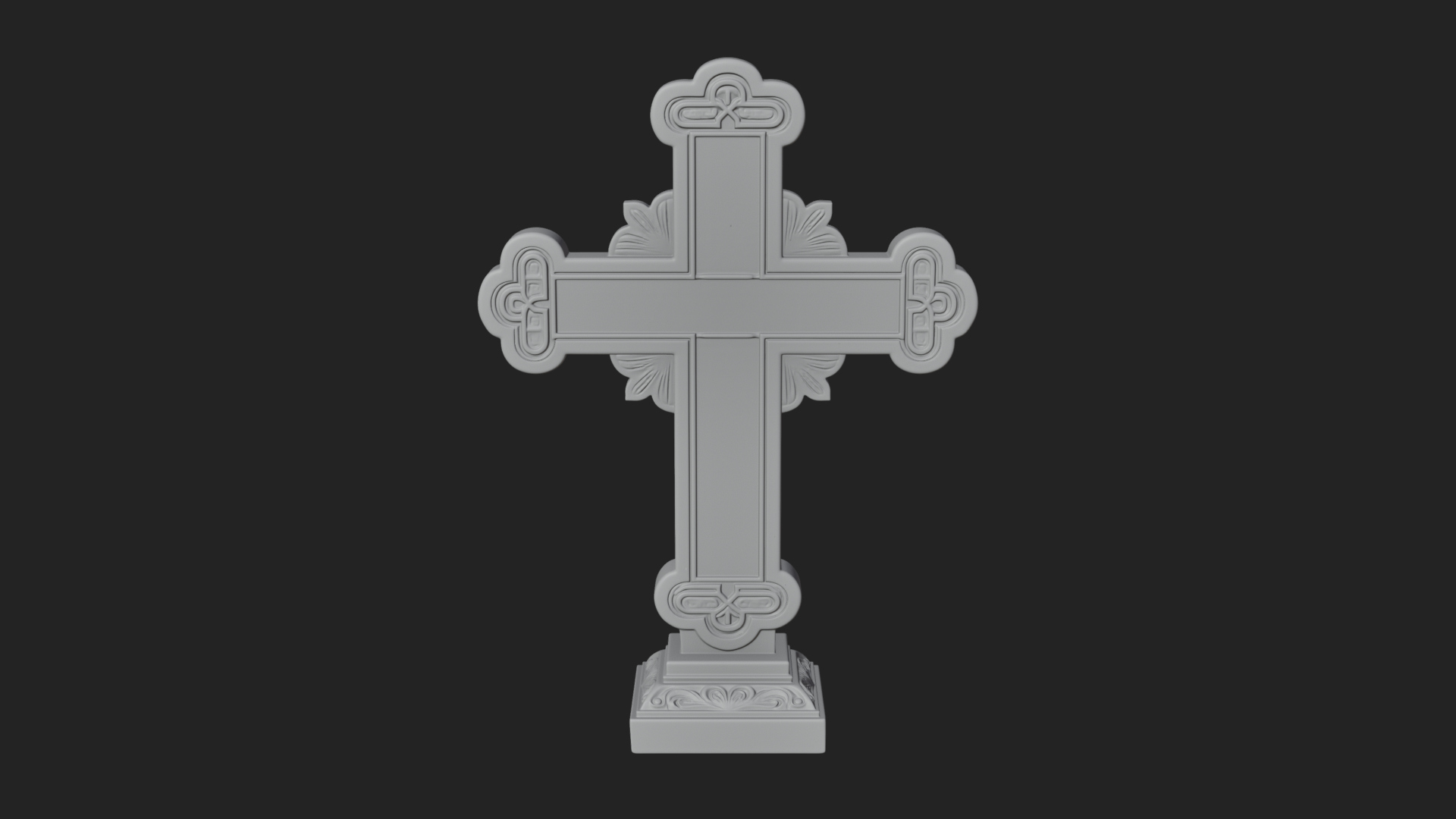 Carved Relief Wall Cross Design 416 3D Print Model 3D Model