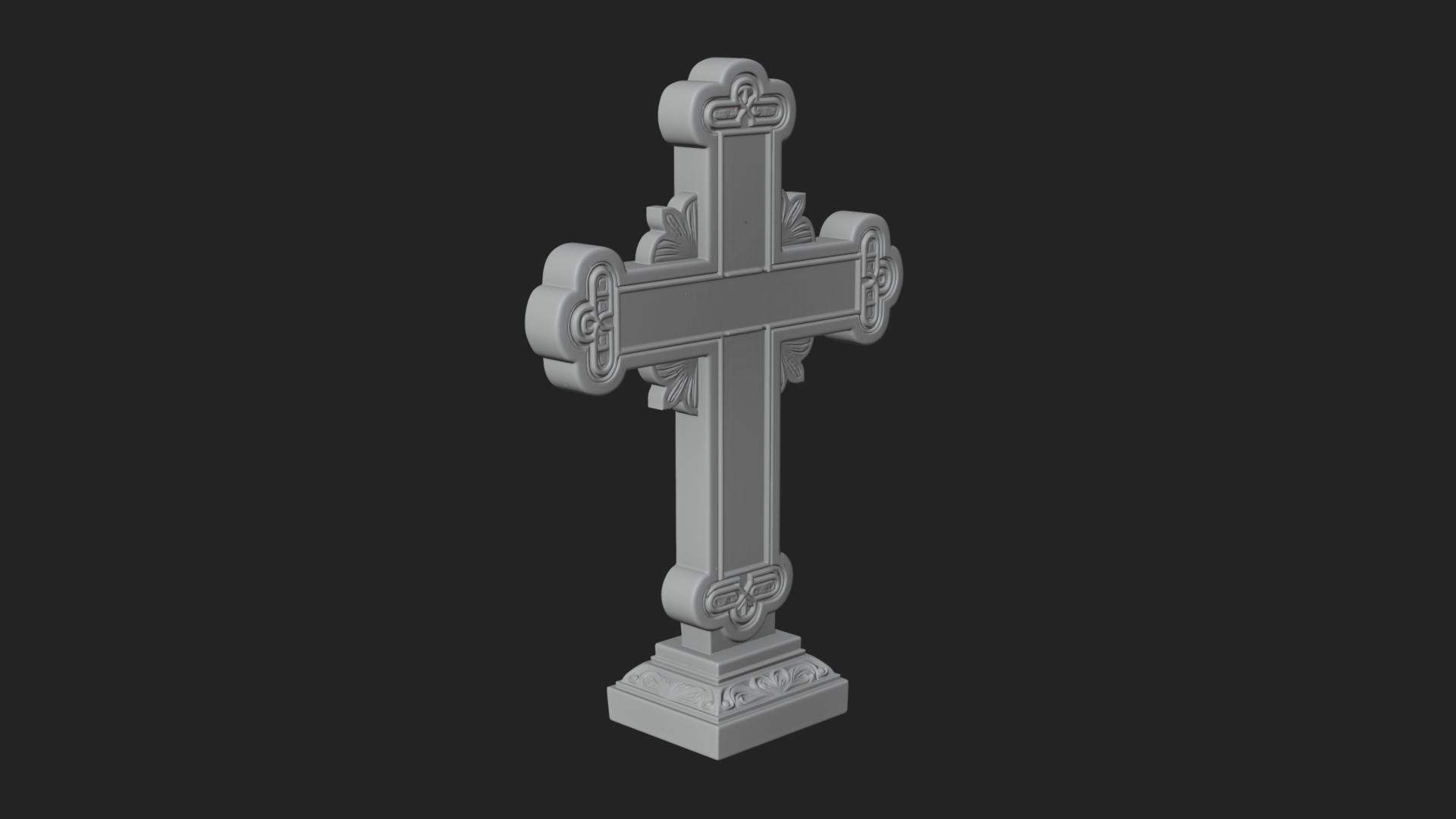 Carved Relief Wall Cross Design 416 3D Print Model 3D Model