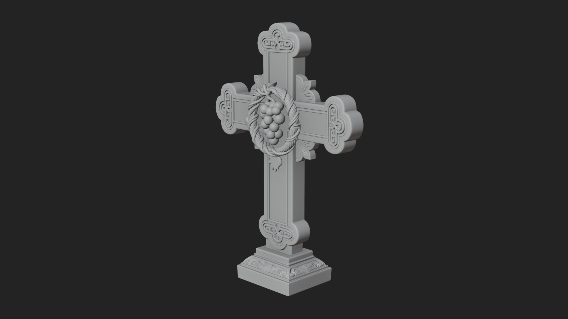 Carved Relief Wall Cross Design 416 3D Print Model 3D Model