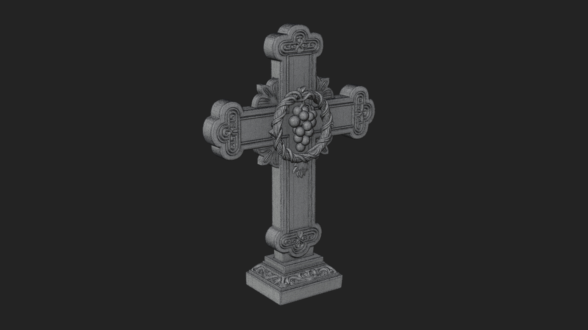 Carved Relief Wall Cross Design 416 3D Print Model 3D Model