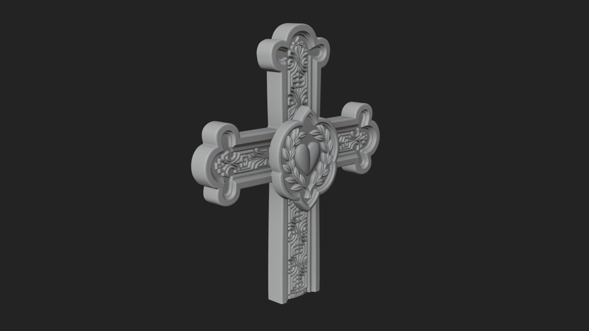 Carved Relief Wall Cross Design 417 3D Print Model 3D Model
