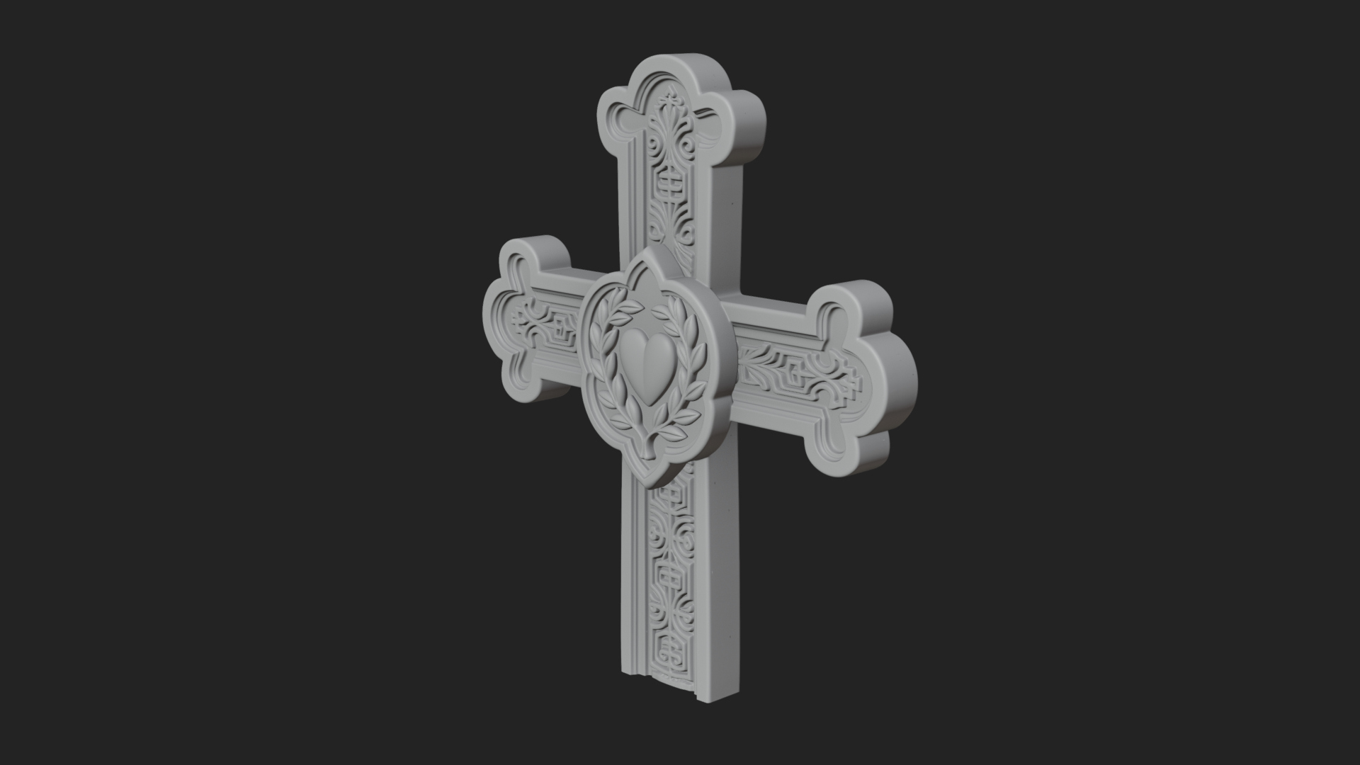 Carved Relief Wall Cross Design 417 3D Print Model 3D Model